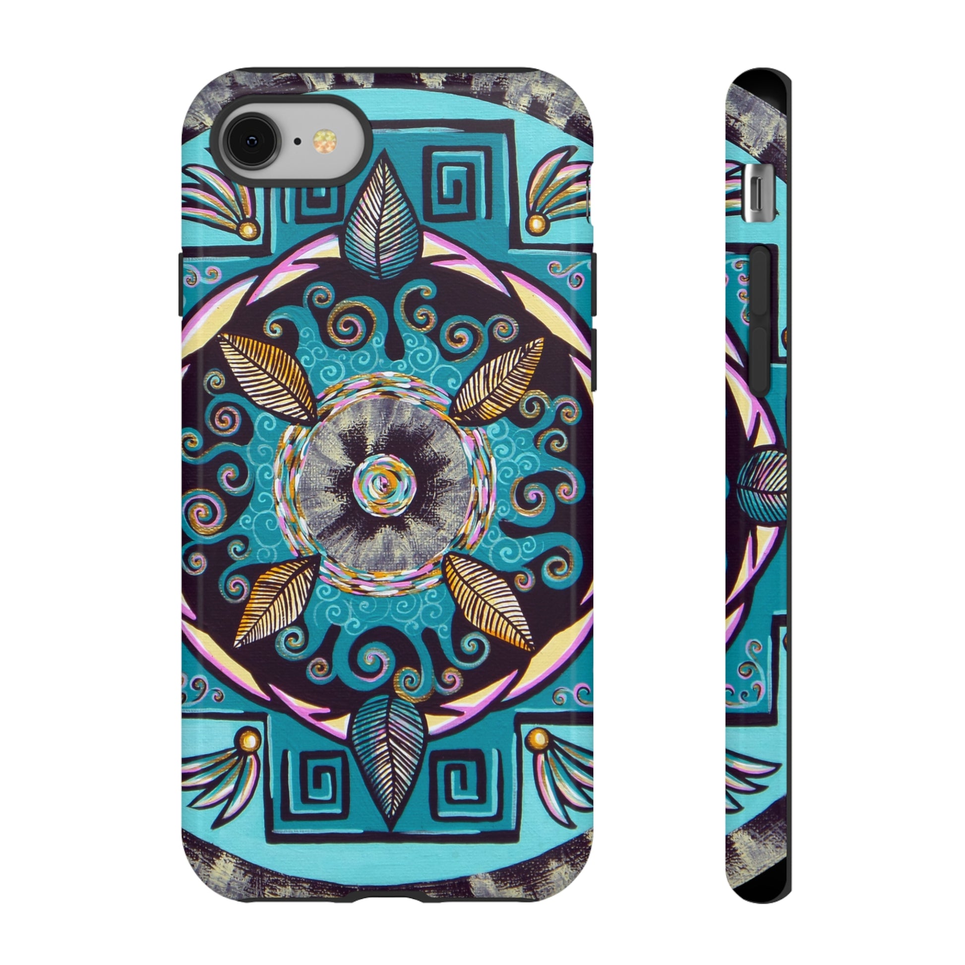 "Hojachakana" Art Phone Armor - Blue Flame Array iPhone 8 / Glossy Phone Case