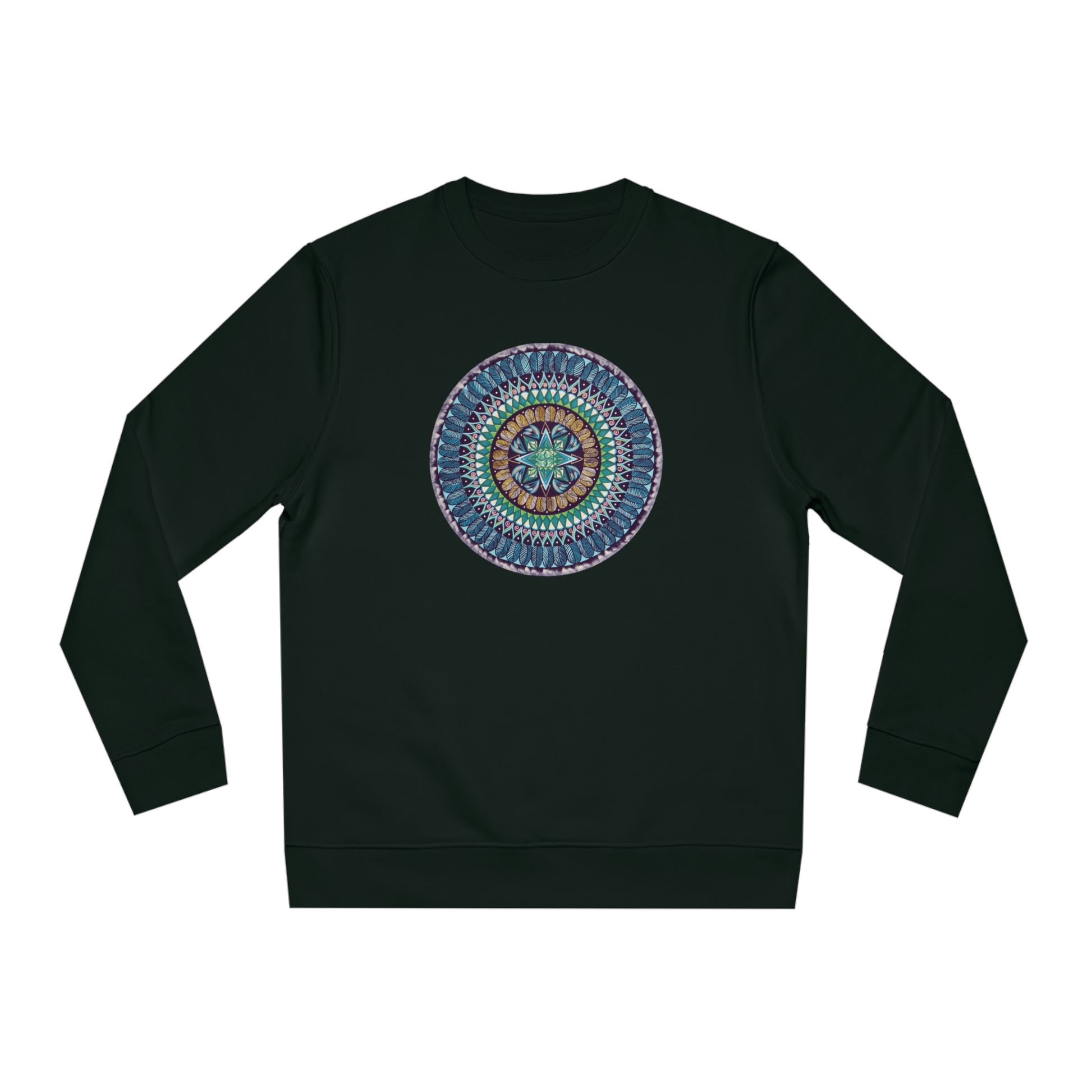 "AquilazurA Kryst'dala" Lords & Ladies Organic Sweatshirt - Blue Flame Array Black / 2XS Sweatshirt