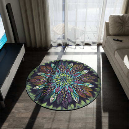 "Krystalhoja" Mandala Rug - Blue Flame Array Home Decor