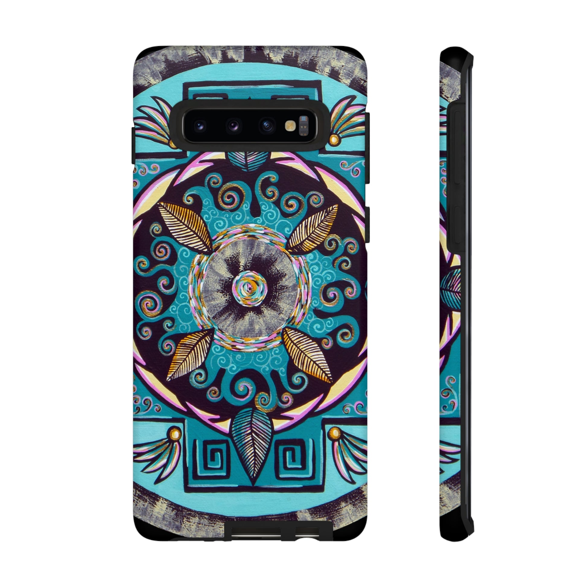 "Hojachakana" Art Phone Armor - Blue Flame Array Samsung Galaxy S10 / Matte Phone Case