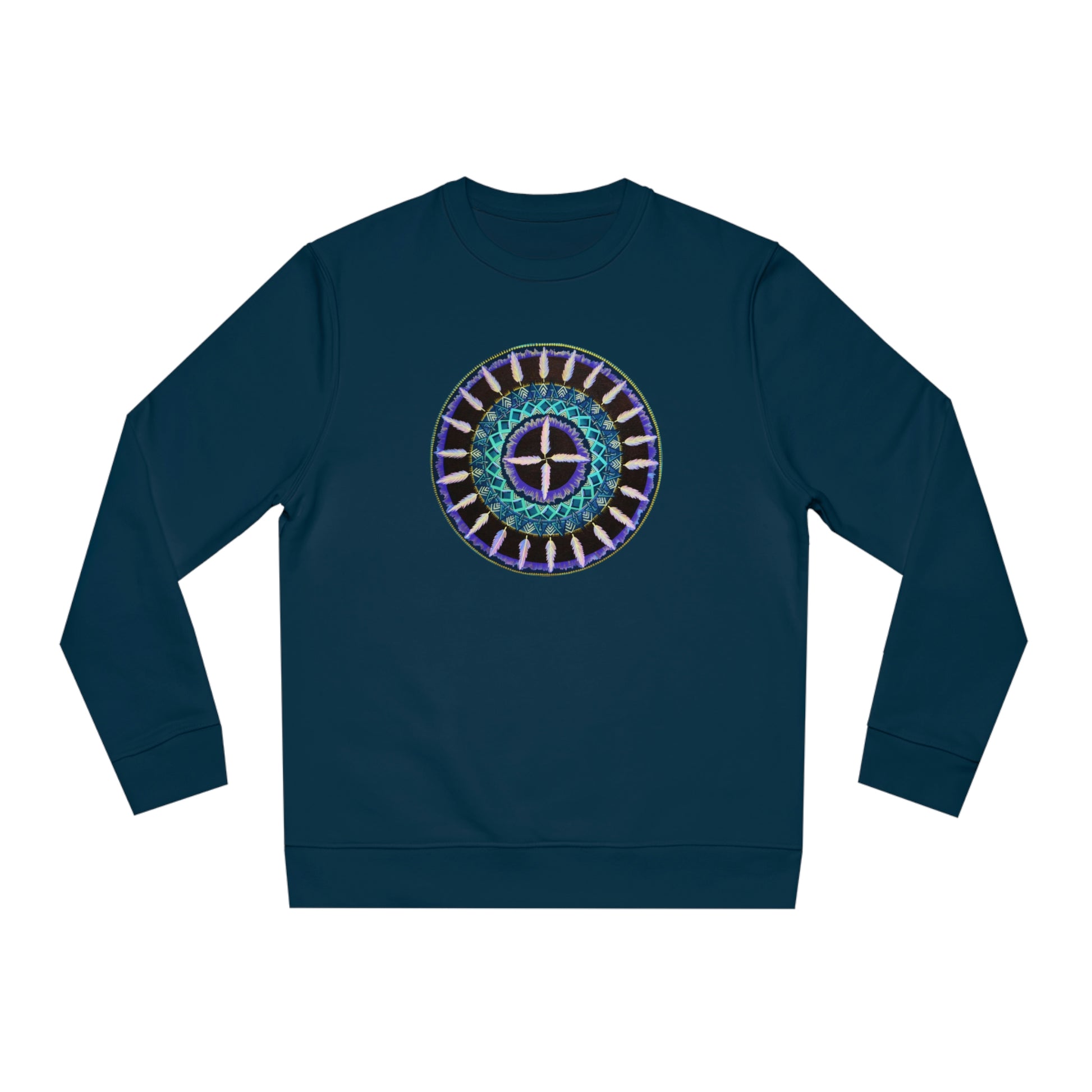 "Cuatro Vientos" Lords & Ladies Organic Sweatshirt - Blue Flame Array French Navy / 2XS Sweatshirt