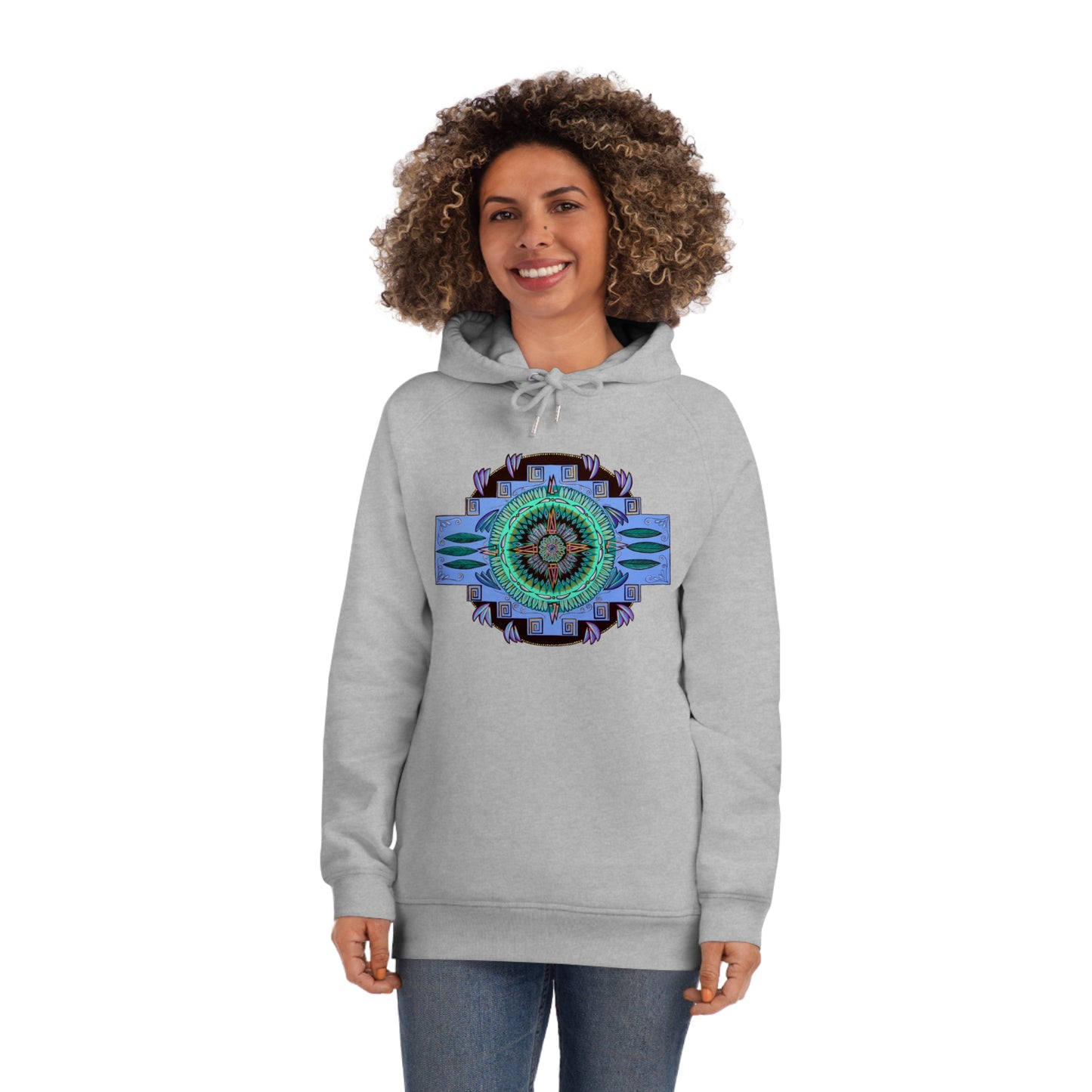 "Plumachakana" Lords & Ladies Organic Sider Hoodie - Blue Flame Array Hoodie