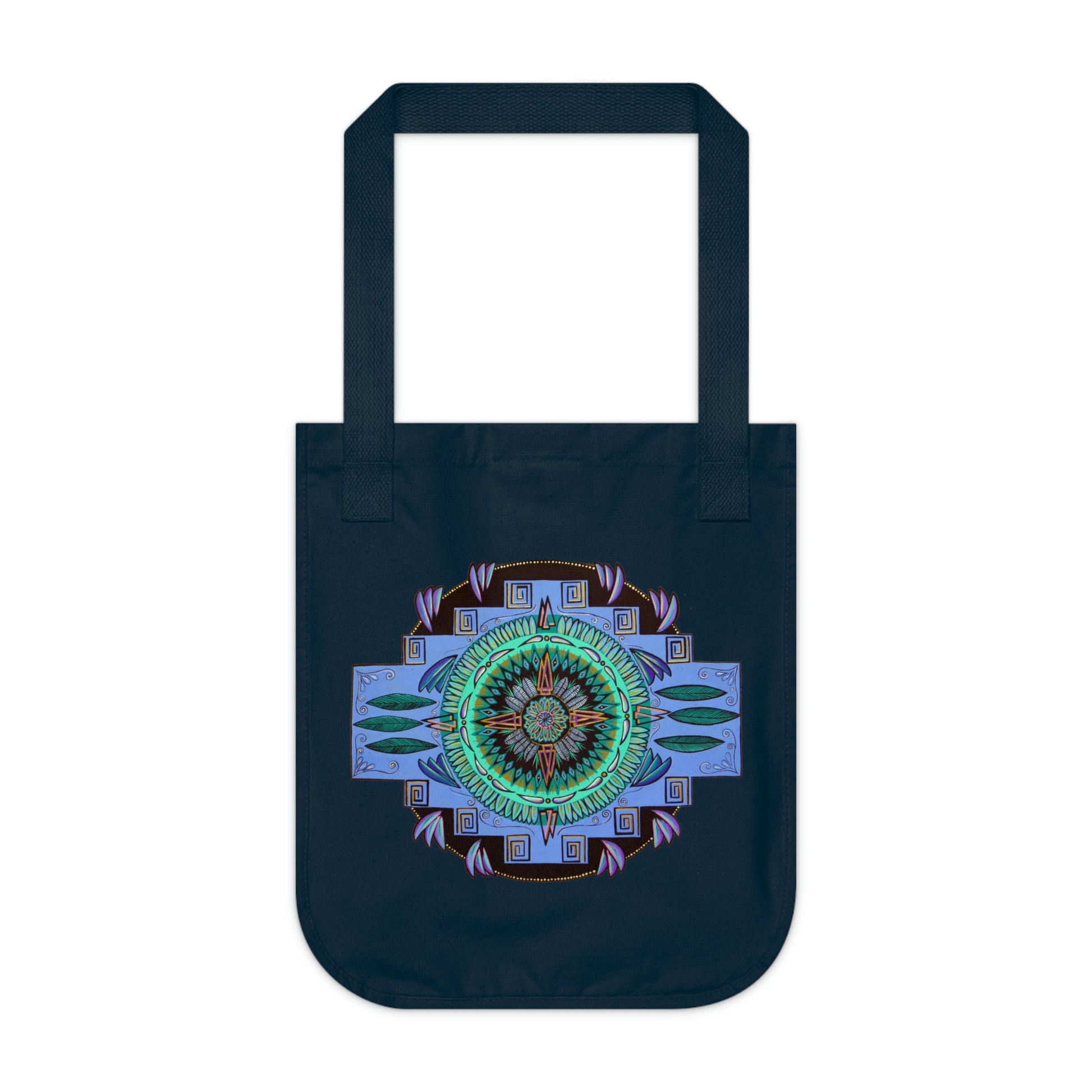 "Plumachakana" Organic Canvas Tote Bag - Blue Flame Array One size / Navy Bags