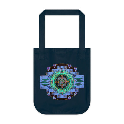 "Plumachakana" Organic Canvas Tote Bag - Blue Flame Array One size / Navy Bags