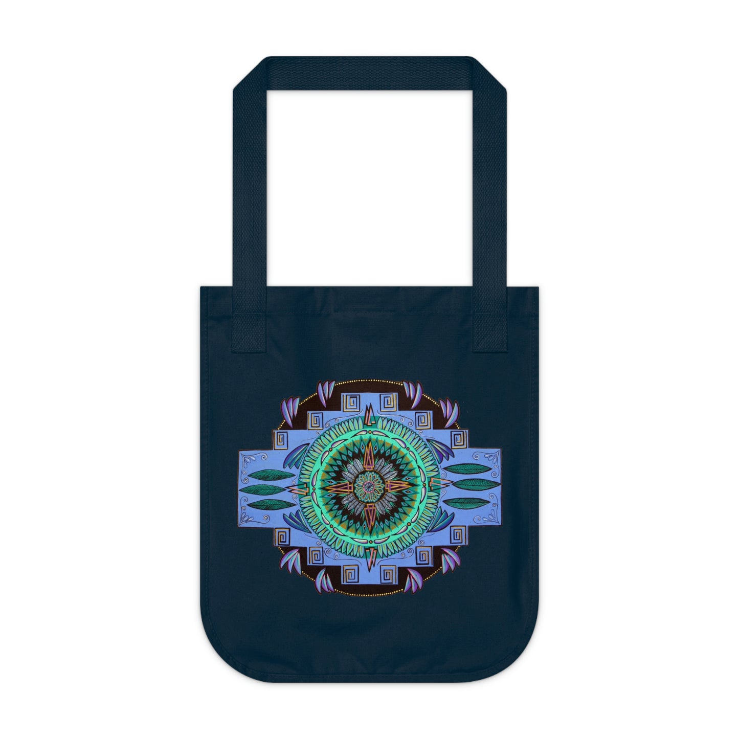 "Plumachakana" Organic Canvas Tote Bag - Blue Flame Array Bags