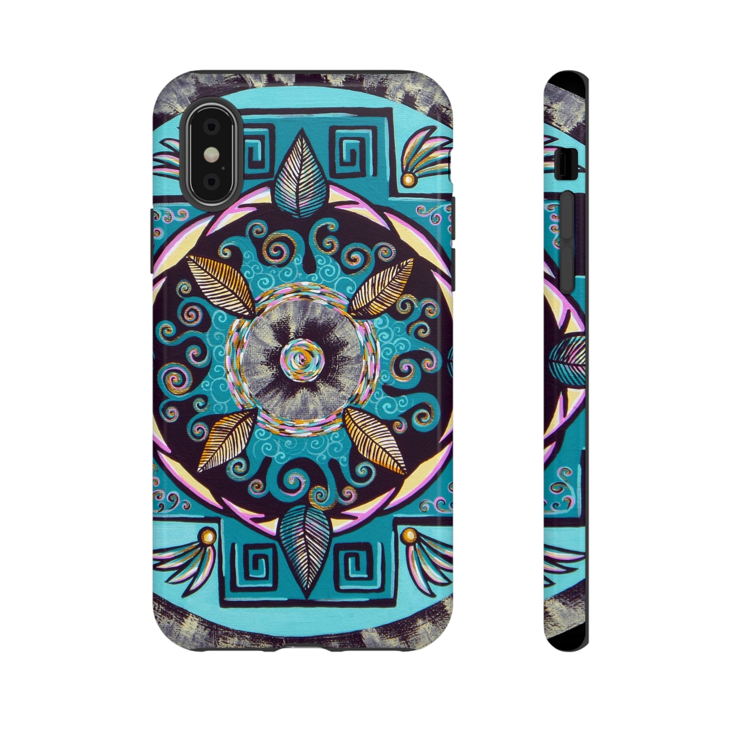 "Hojachakana" Art Phone Armor - Blue Flame Array iPhone X / Glossy Phone Case