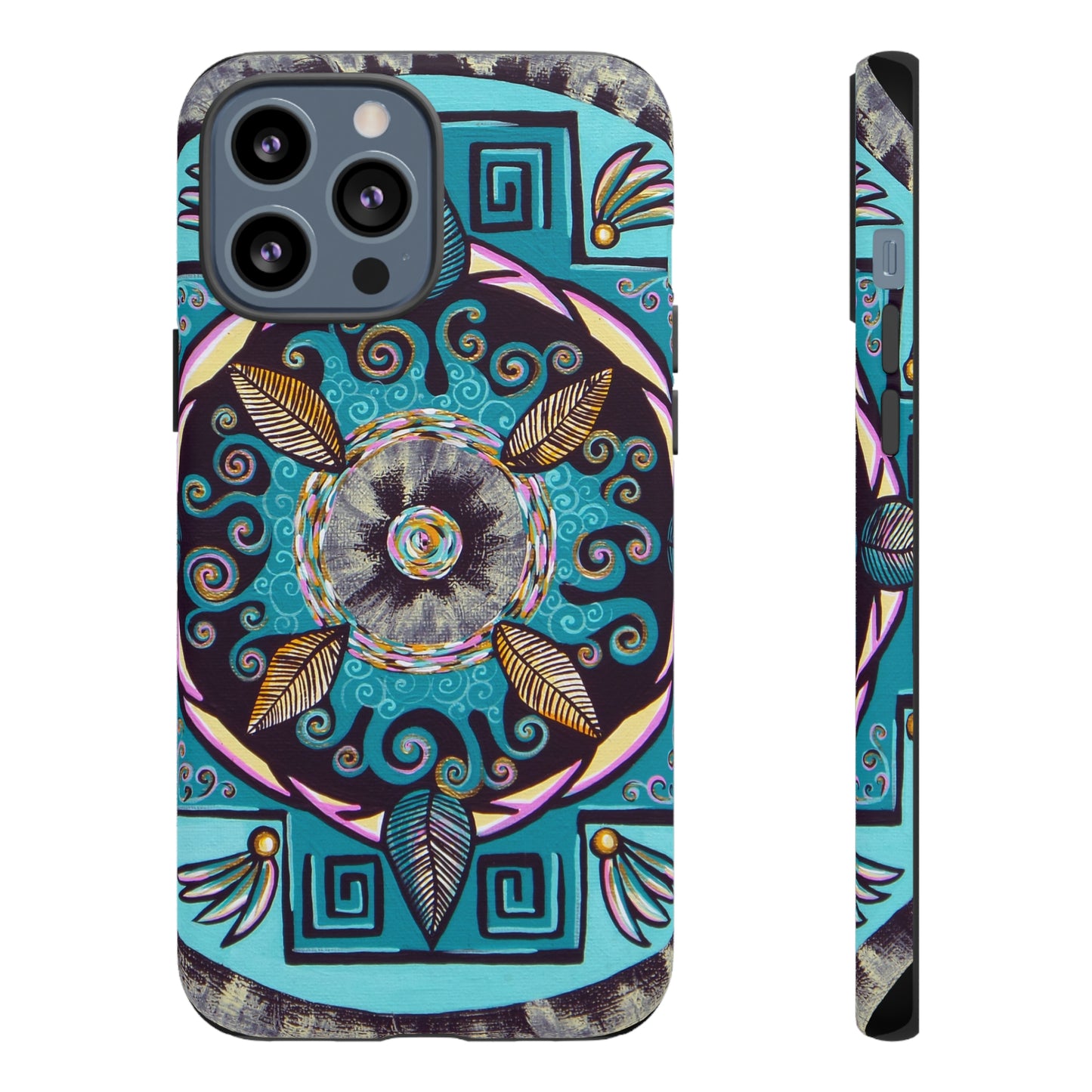 "Hojachakana" Art Phone Armor - Blue Flame Array iPhone 13 Pro Max / Matte Phone Case