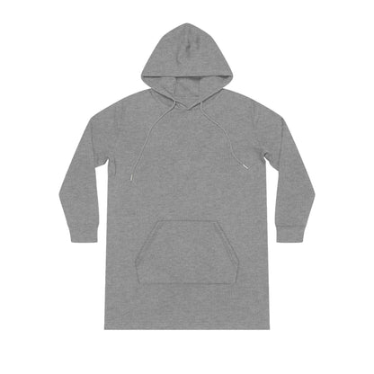 "Almandalayana" Ladies Organic Hoodie Dress - Blue Flame Array Mid Heather Grey / XS Hoodie