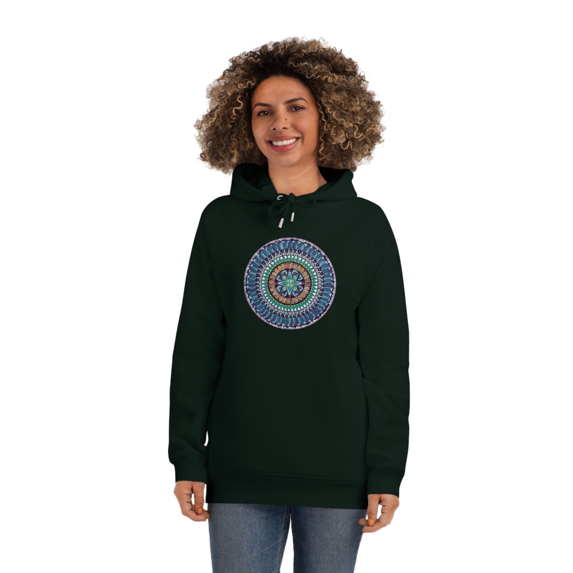 "AquilazurA Kryst'dala" Lords & Ladies Organic Sider Hoodie - Blue Flame Array Hoodie