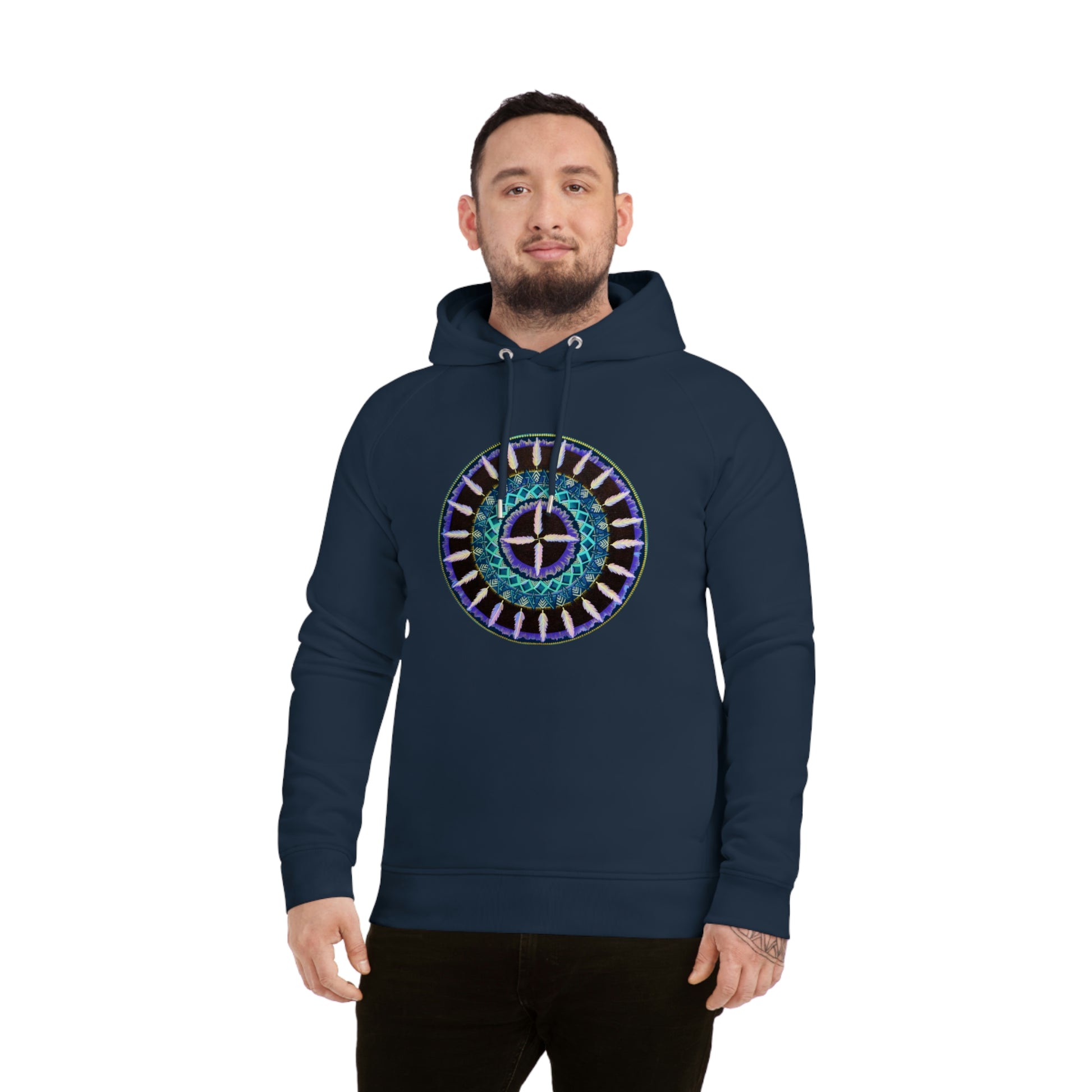 "Cuatro Vientos" Lords & Ladies Organic Sider Hoodie - Blue Flame Array French Navy / XS Hoodie