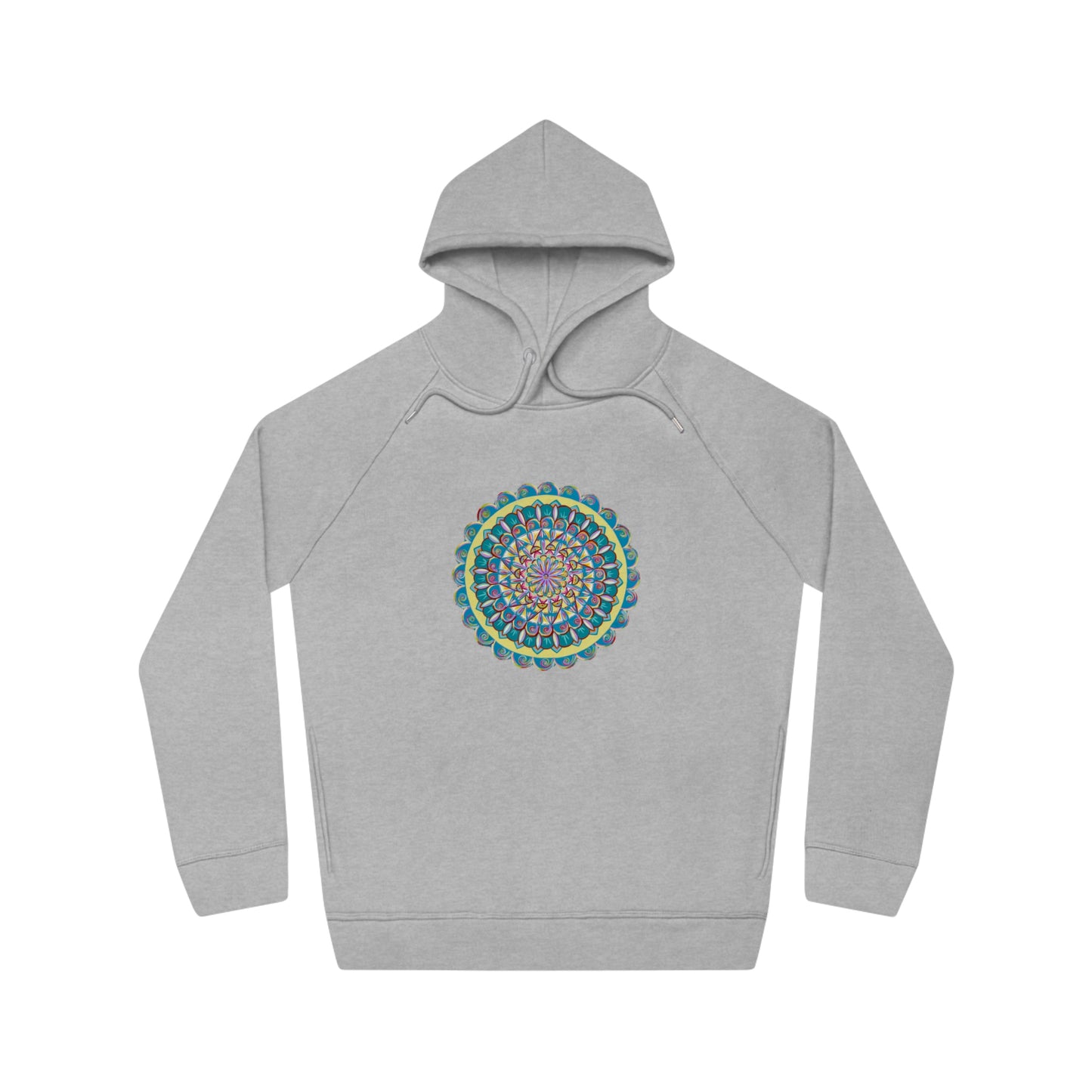 "Almandalayana" Lords & Ladies Organic Sider Hoodie - Blue Flame Array Heather Grey / XS Hoodie