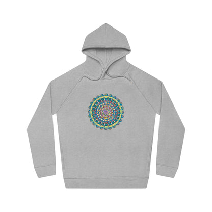 "Almandalayana" Lords & Ladies Organic Sider Hoodie - Blue Flame Array Heather Grey / XS Hoodie