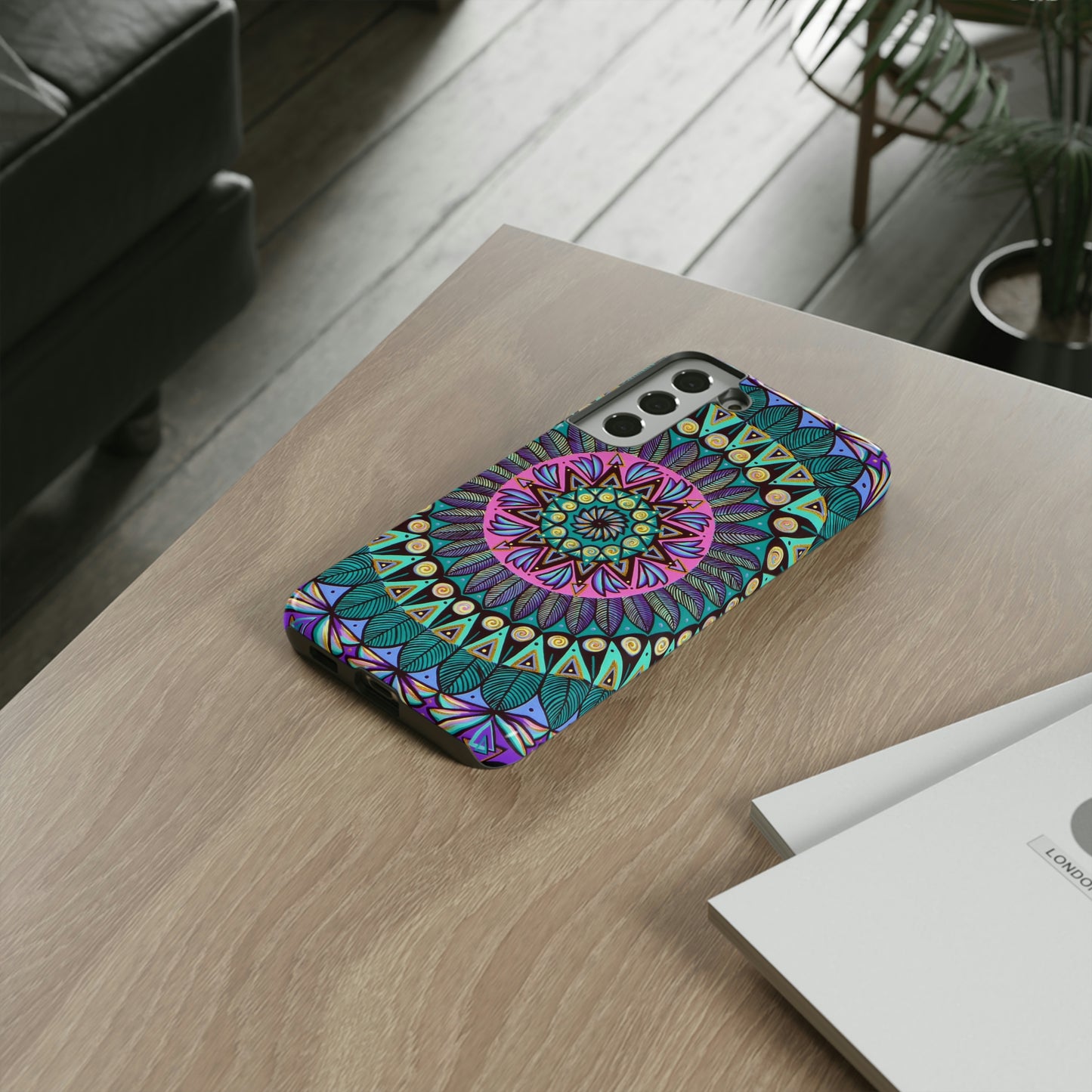 "Mandaladiosa" Art Phone Armor - Blue Flame Array Phone Case