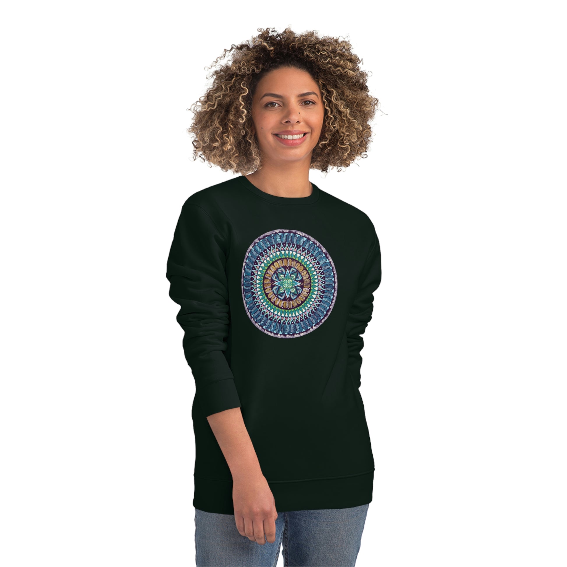 "AquilazurA Kryst'dala" Lords & Ladies Organic Sweatshirt - Blue Flame Array Sweatshirt