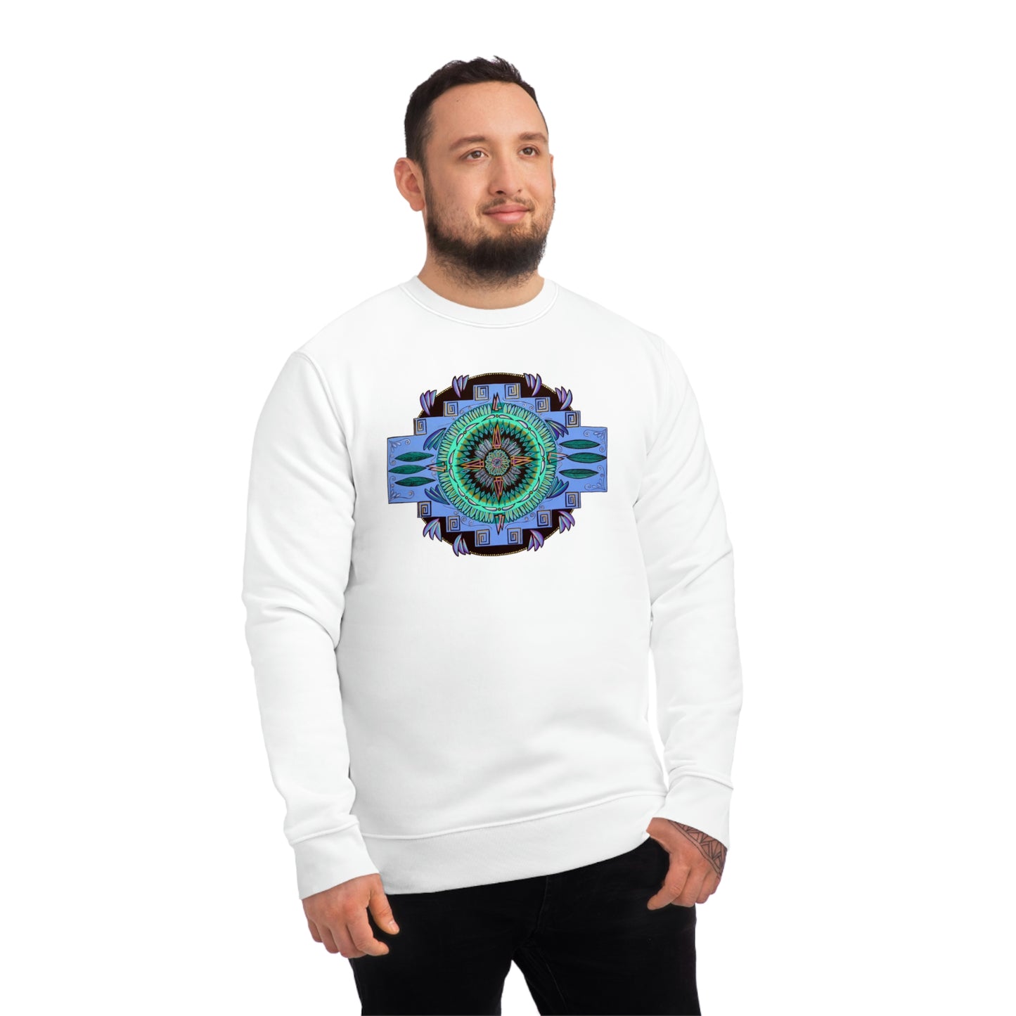 "Plumachakana" Lords & Ladies Organic Sweatshirt - Blue Flame Array Sweatshirt