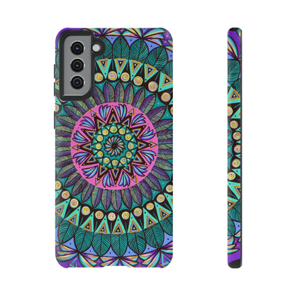 "Mandaladiosa" Art Phone Armor - Blue Flame Array Samsung Galaxy S21 Plus / Matte Phone Case