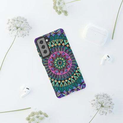 "Mandaladiosa" Art Phone Armor - Blue Flame Array Phone Case