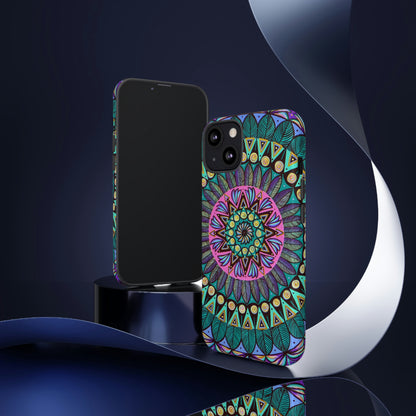 "Mandaladiosa" Art Phone Armor - Blue Flame Array Phone Case