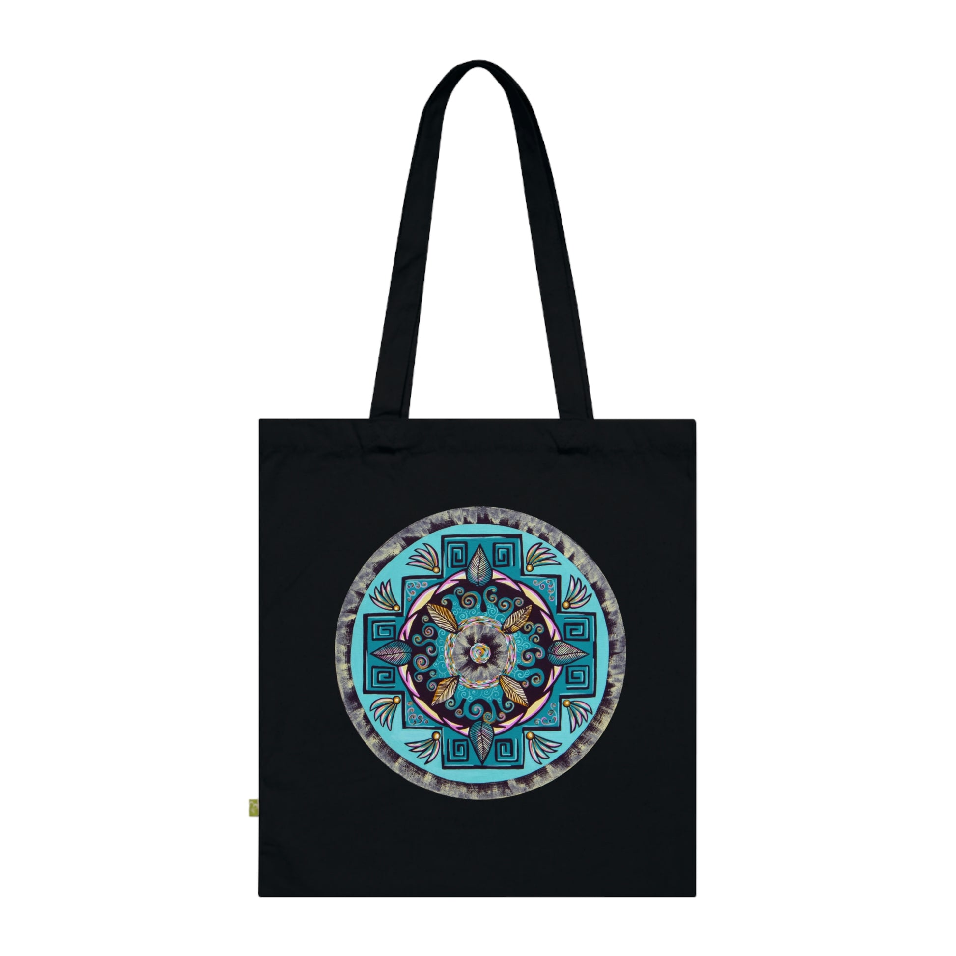 "Hojachakana" Organic Cotton Tote Bag - Blue Flame Array Black / 15" x 16.5" Bags