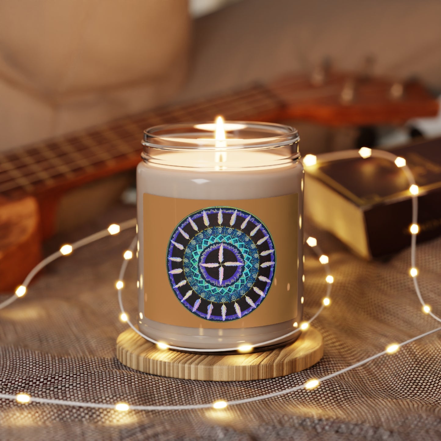 "Cuatro Vientos" Scented Soy Candle - Blue Flame Array White Sage + Lavender / 9oz Home Decor