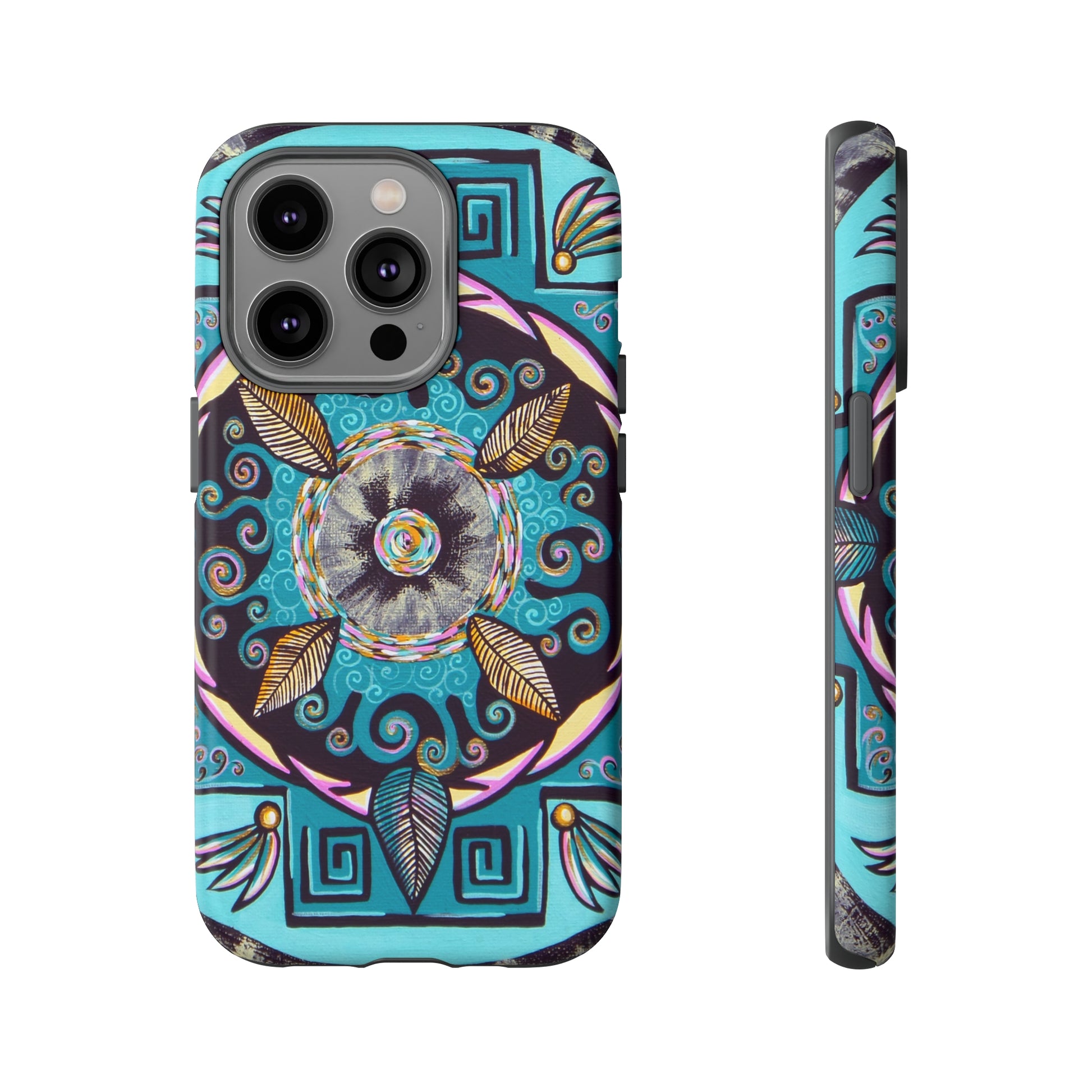 "Hojachakana" Art Phone Armor - Blue Flame Array iPhone 14 Pro / Matte Phone Case