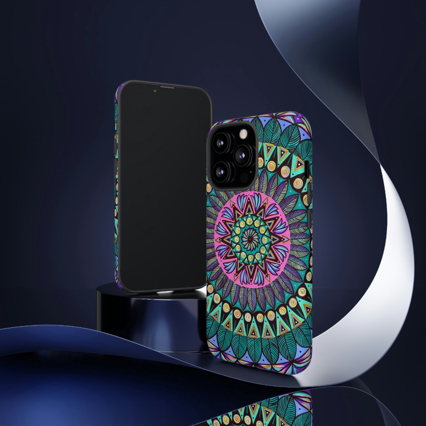 "Mandaladiosa" Art Phone Armor - Blue Flame Array Phone Case