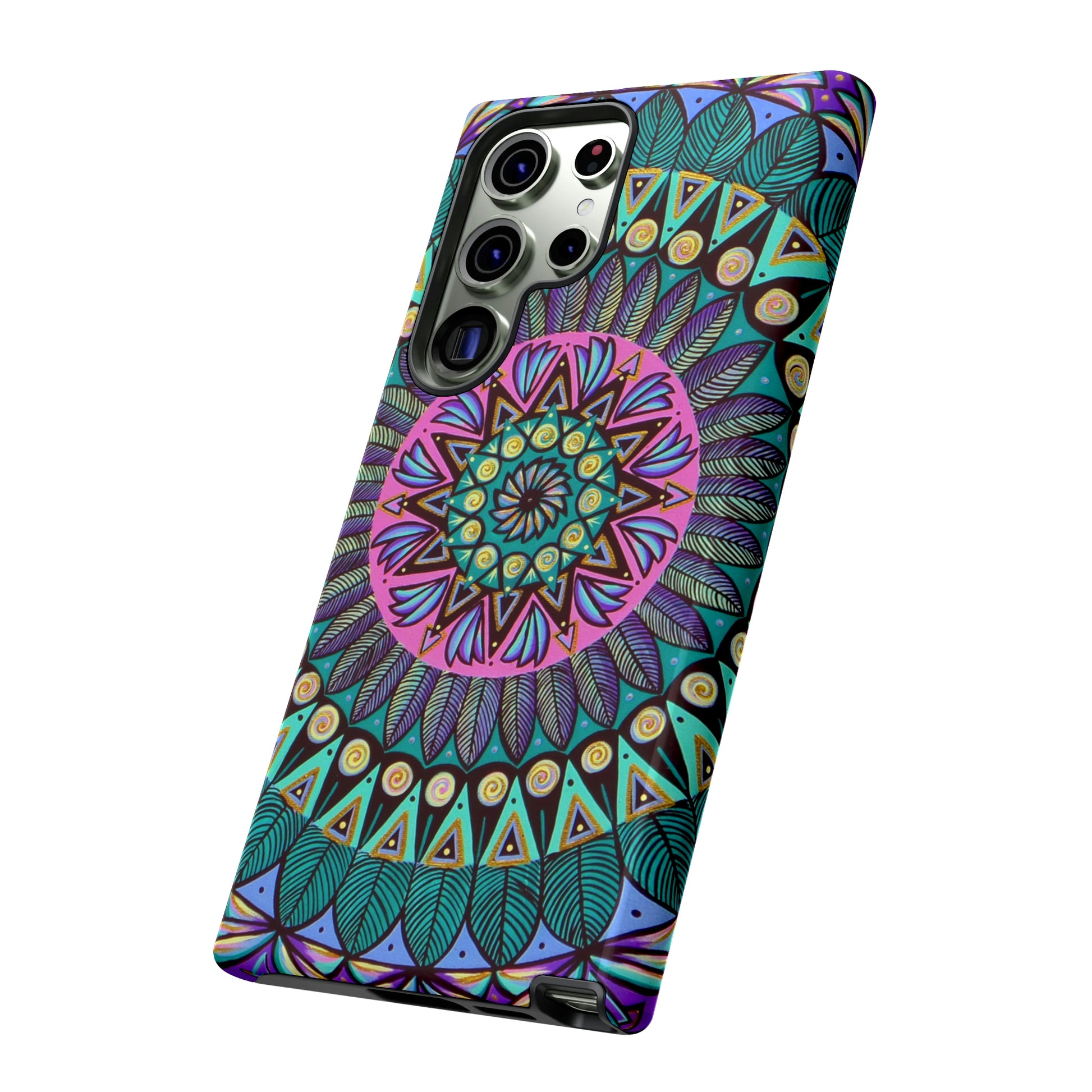 "Mandaladiosa" Art Phone Armor - Blue Flame Array Phone Case