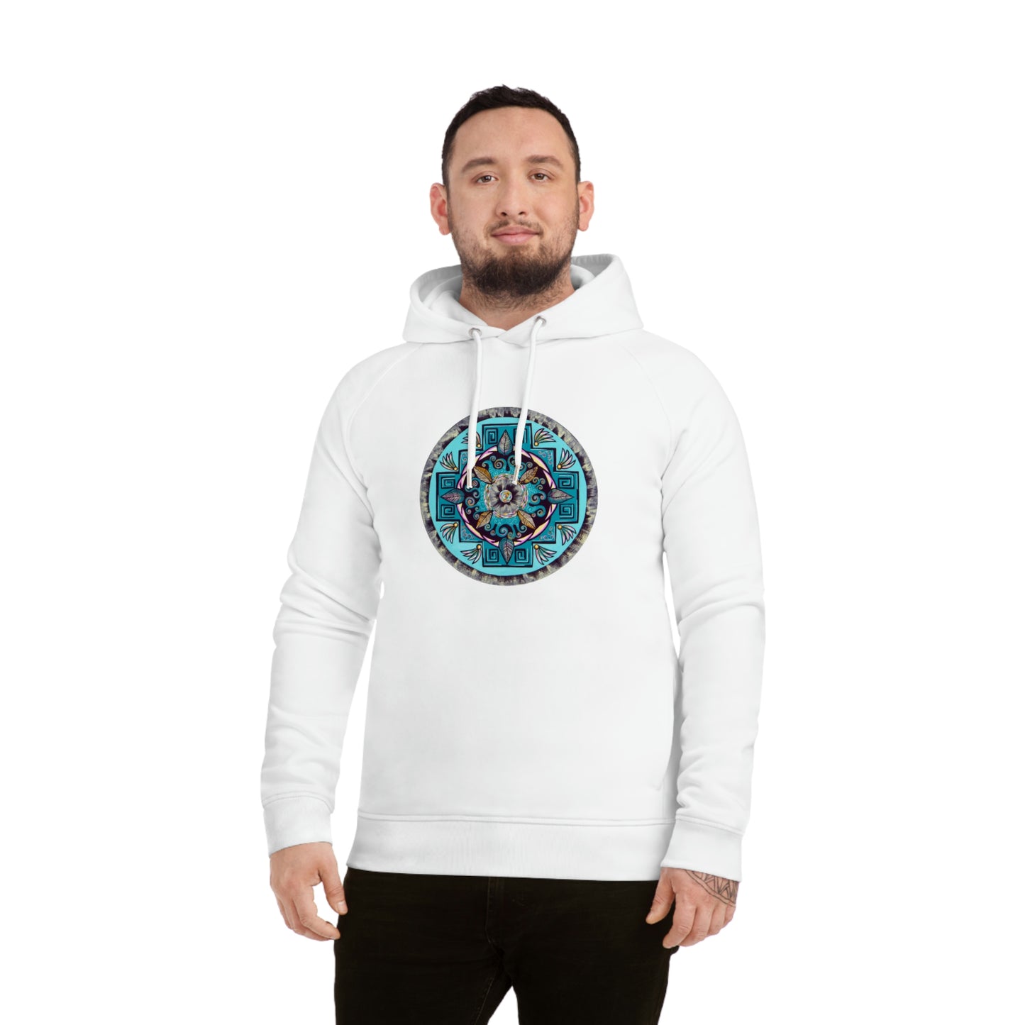 "Hojachakana" Lords & Ladies Organic Sider Hoodie - Blue Flame Array Hoodie