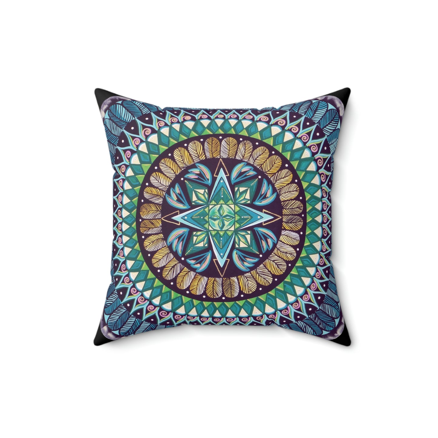 "AquilazurA Kryst'dala" Dreamcatcher Pillow - Blue Flame Array Home Decor