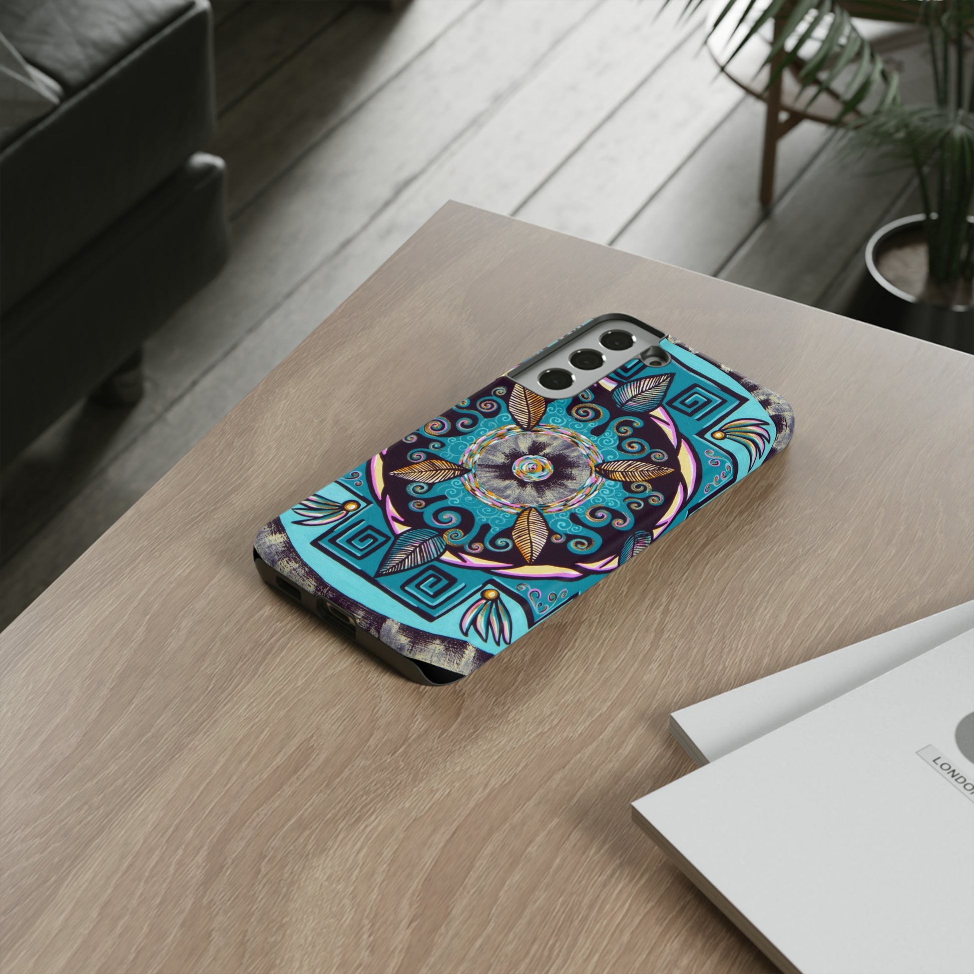 "Hojachakana" Art Phone Armor - Blue Flame Array Phone Case