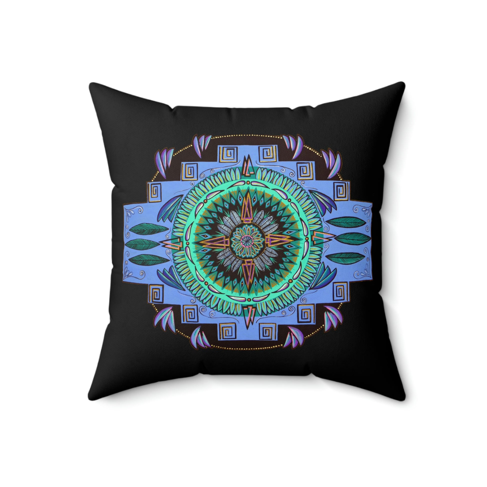 "Plumachakana" Dreamcatcher Pillow - Blue Flame Array Home Decor