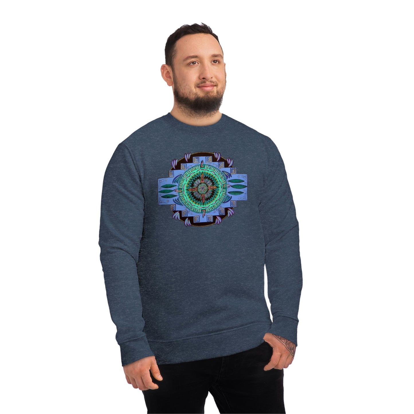 "Plumachakana" Lords & Ladies Organic Sweatshirt - Blue Flame Array Sweatshirt