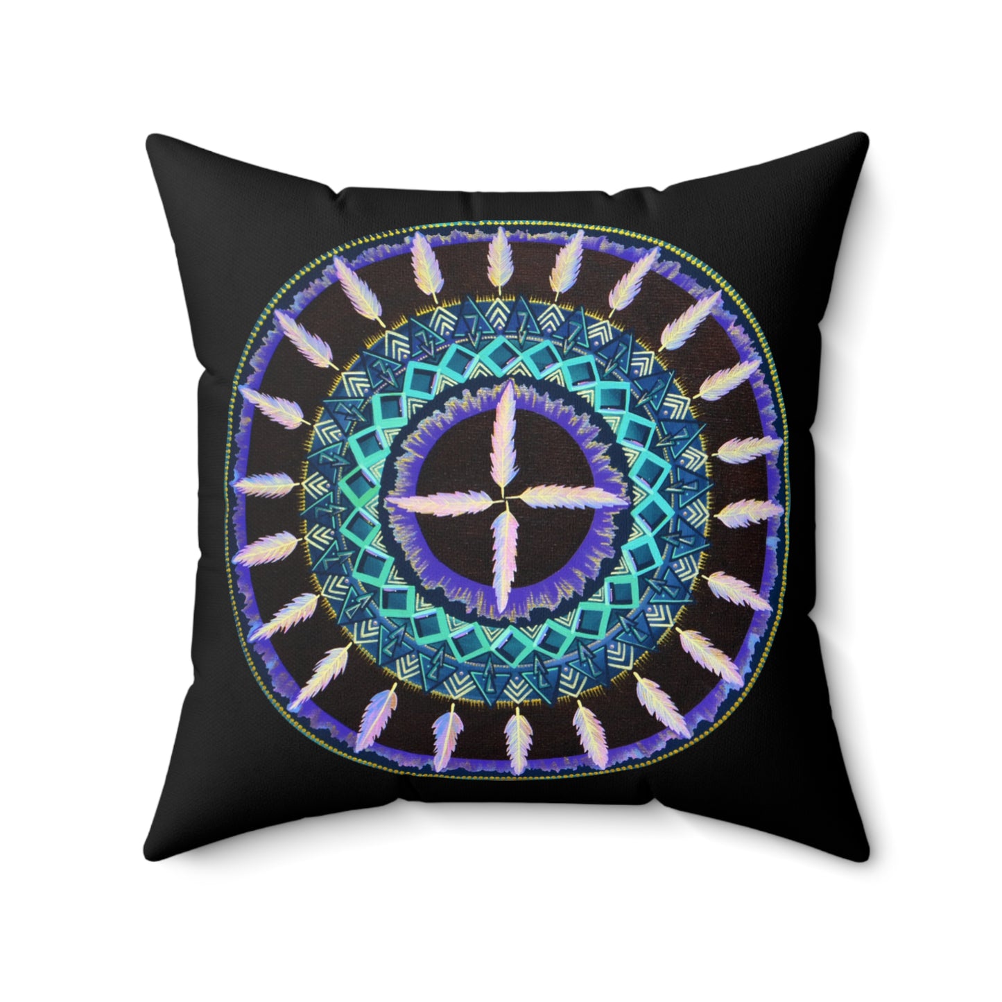 "Cuatro Vientos" Dreamcatcher Pillow - Blue Flame Array Home Decor