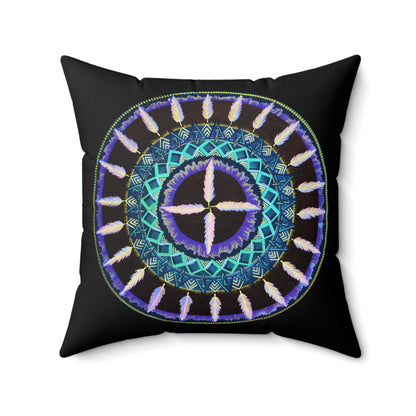 "Cuatro Vientos" Dreamcatcher Pillow - Blue Flame Array Home Decor