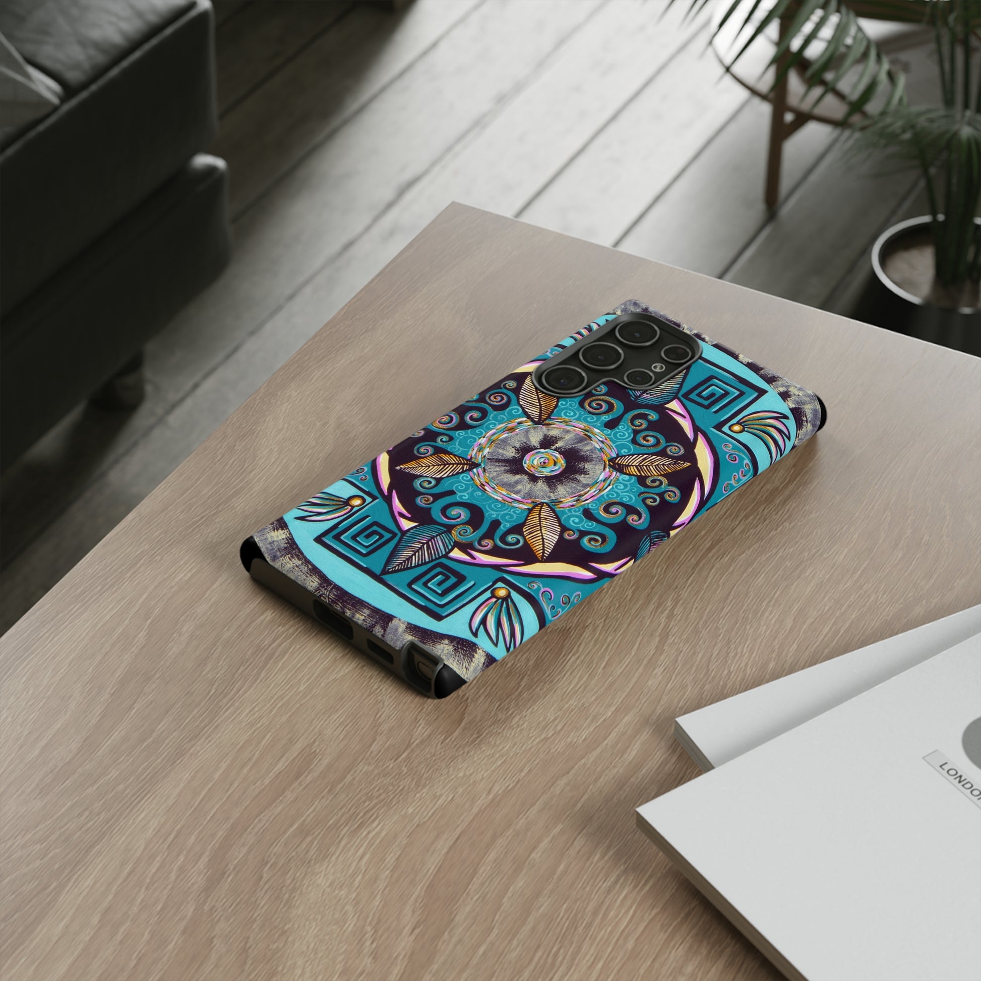 "Hojachakana" Art Phone Armor - Blue Flame Array Phone Case