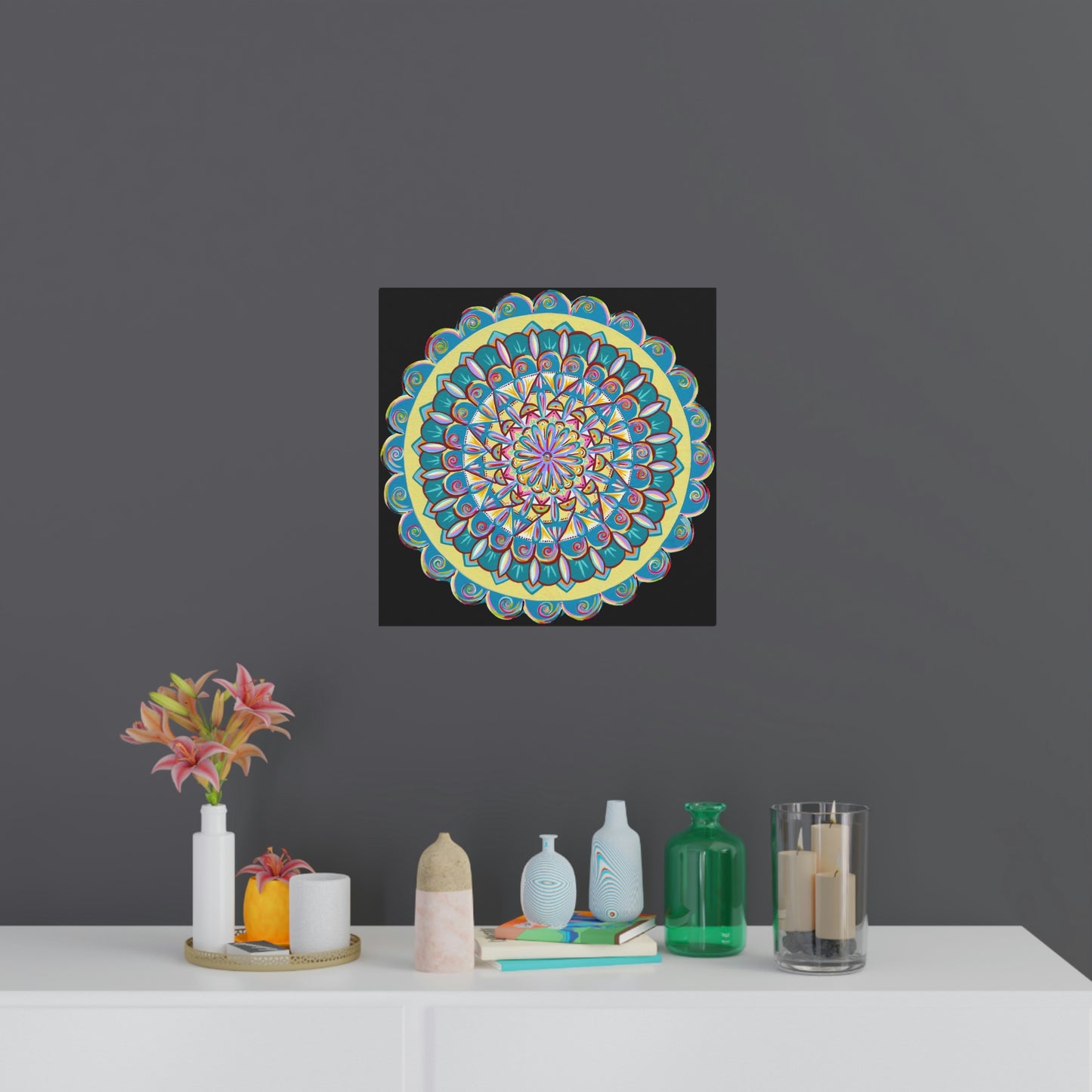 "Almandalayana" Fine Art Posters - Blue Flame Array Poster