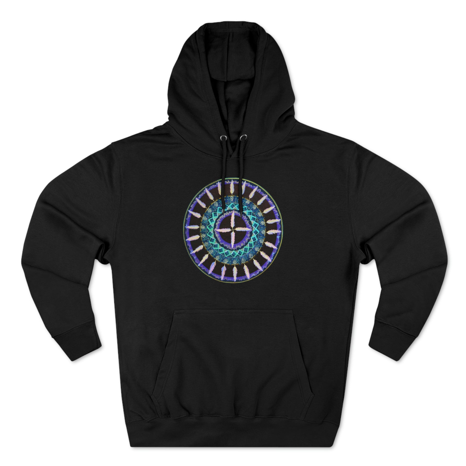 "Cuatro Vientos" Lords & Ladies Pullover Hoodie - Blue Flame Array Black / XS Hoodie