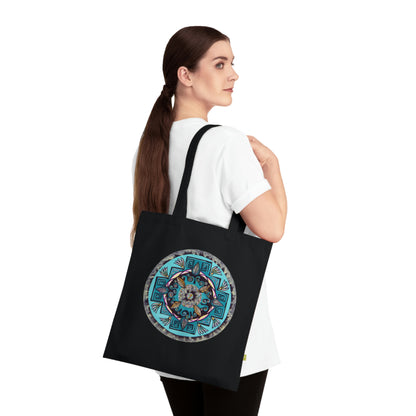 "Hojachakana" Organic Cotton Tote Bag - Blue Flame Array Bags