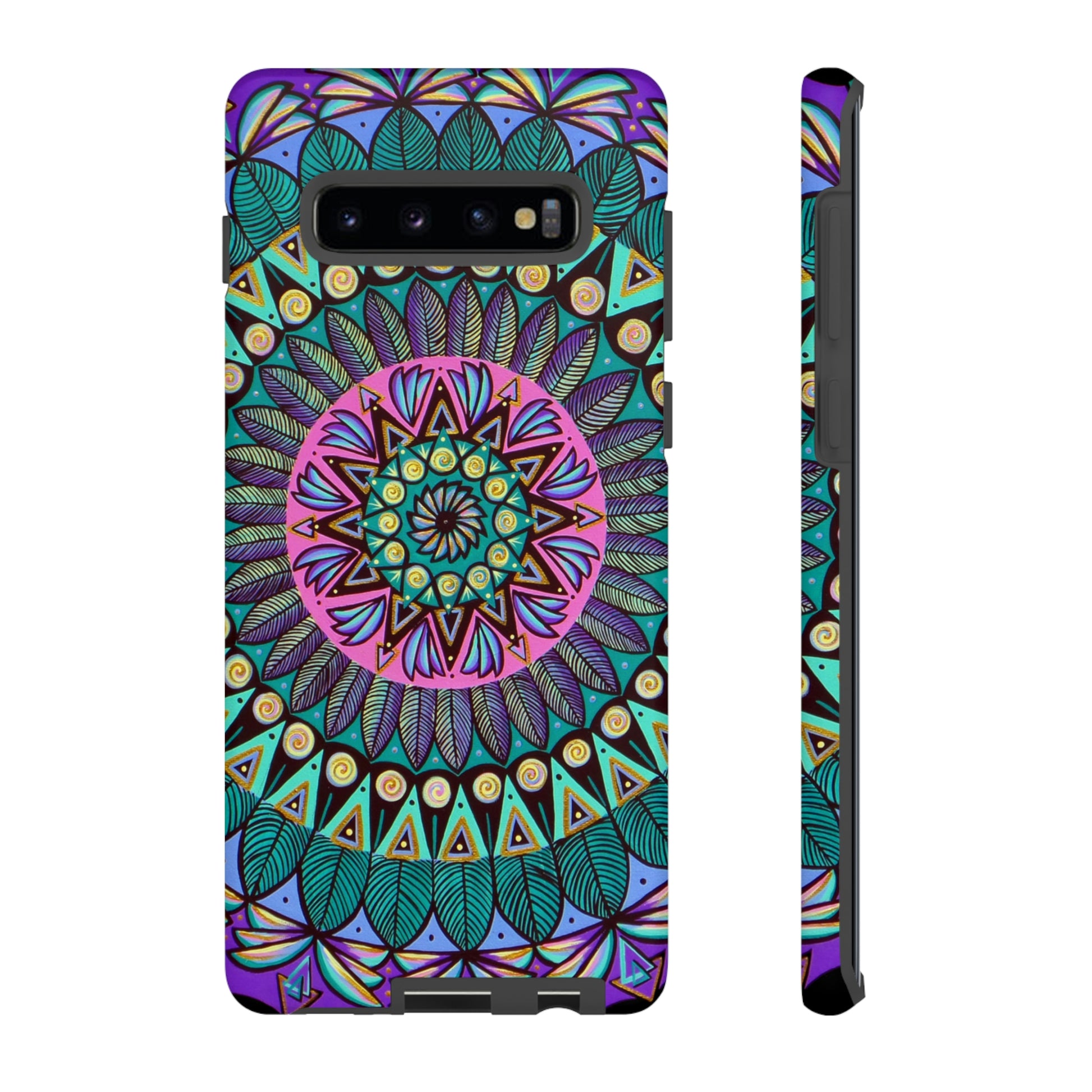 "Mandaladiosa" Art Phone Armor - Blue Flame Array Samsung Galaxy S10 Plus / Matte Phone Case