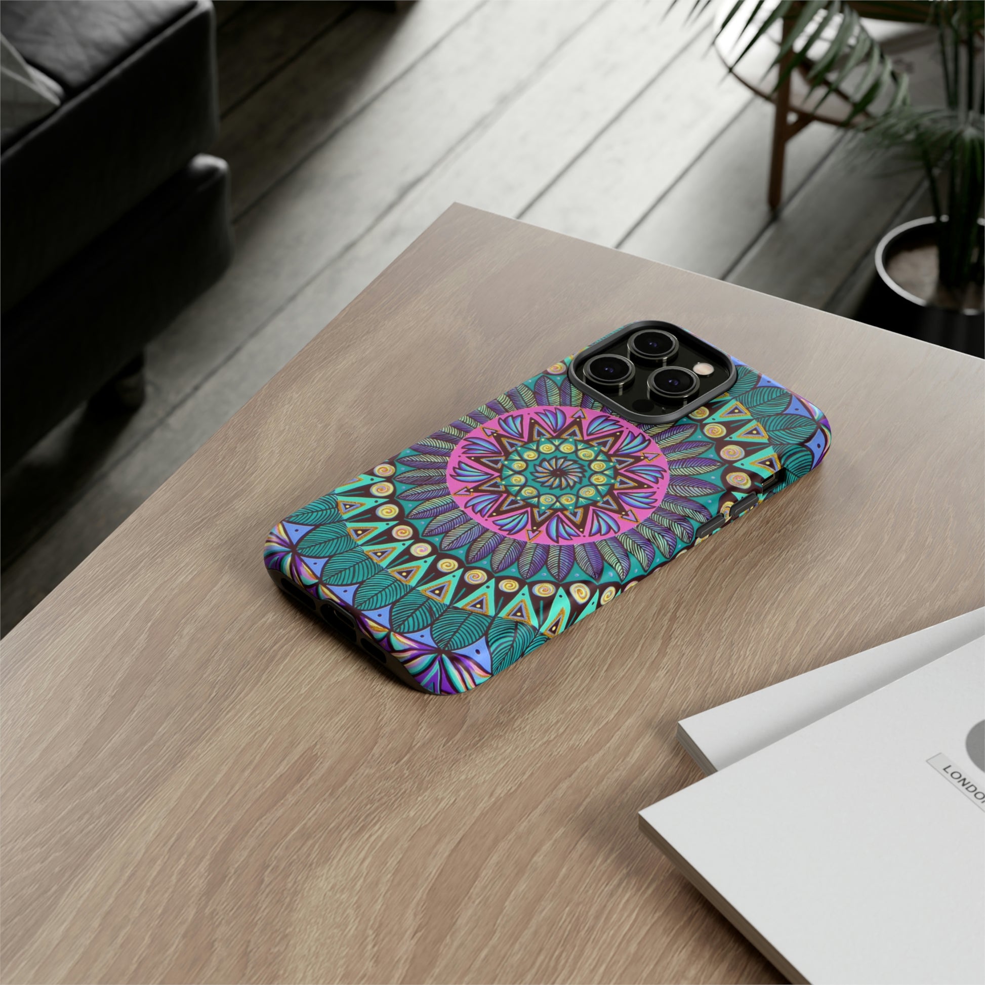 "Mandaladiosa" Art Phone Armor - Blue Flame Array Phone Case