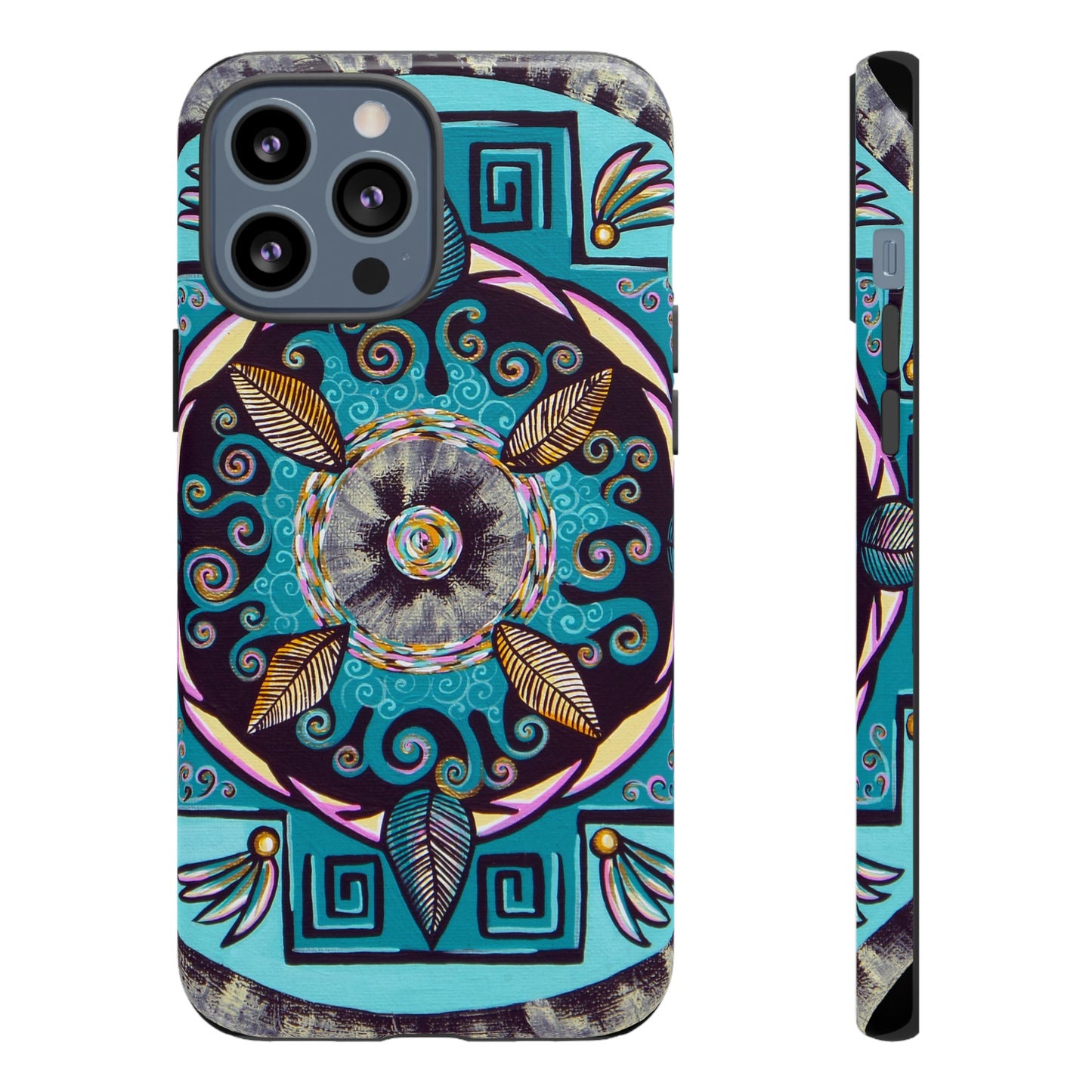 "Hojachakana" Art Phone Armor - Blue Flame Array iPhone 13 Pro Max / Glossy Phone Case