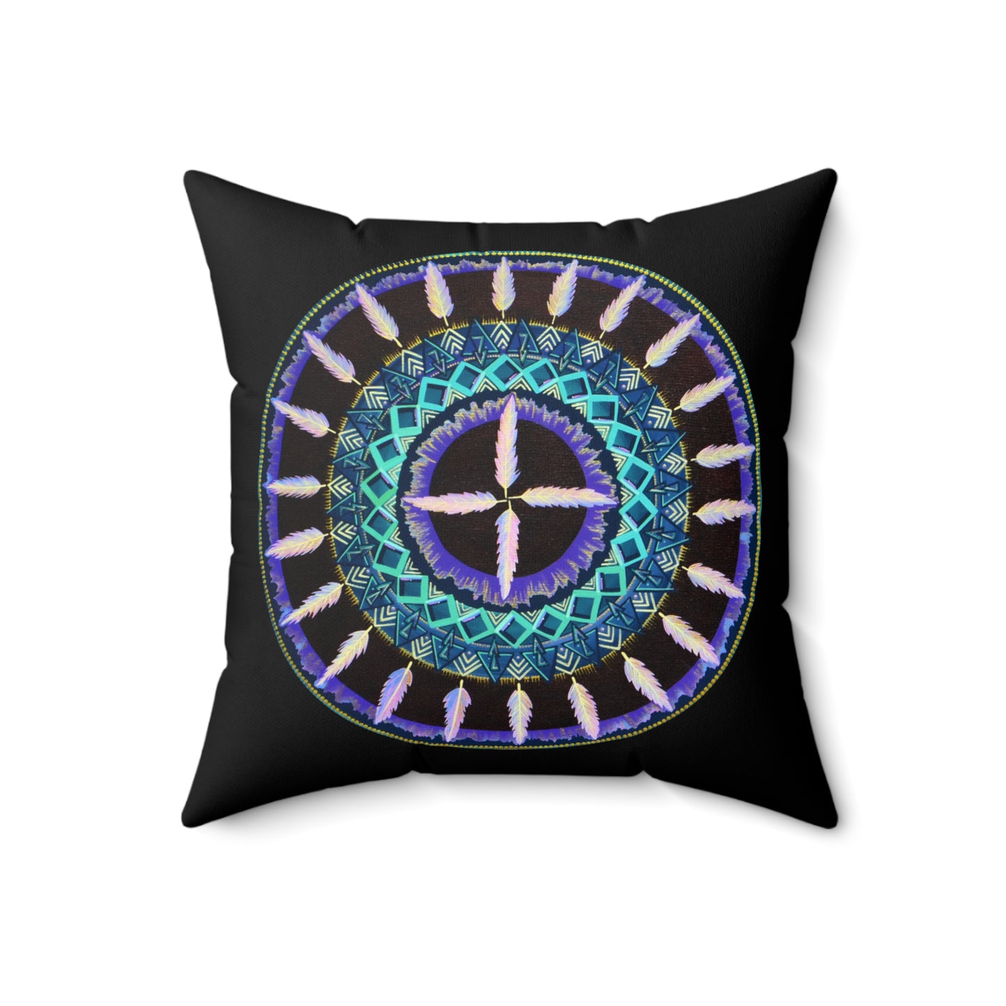 "Cuatro Vientos" Dreamcatcher Pillow - Blue Flame Array Home Decor