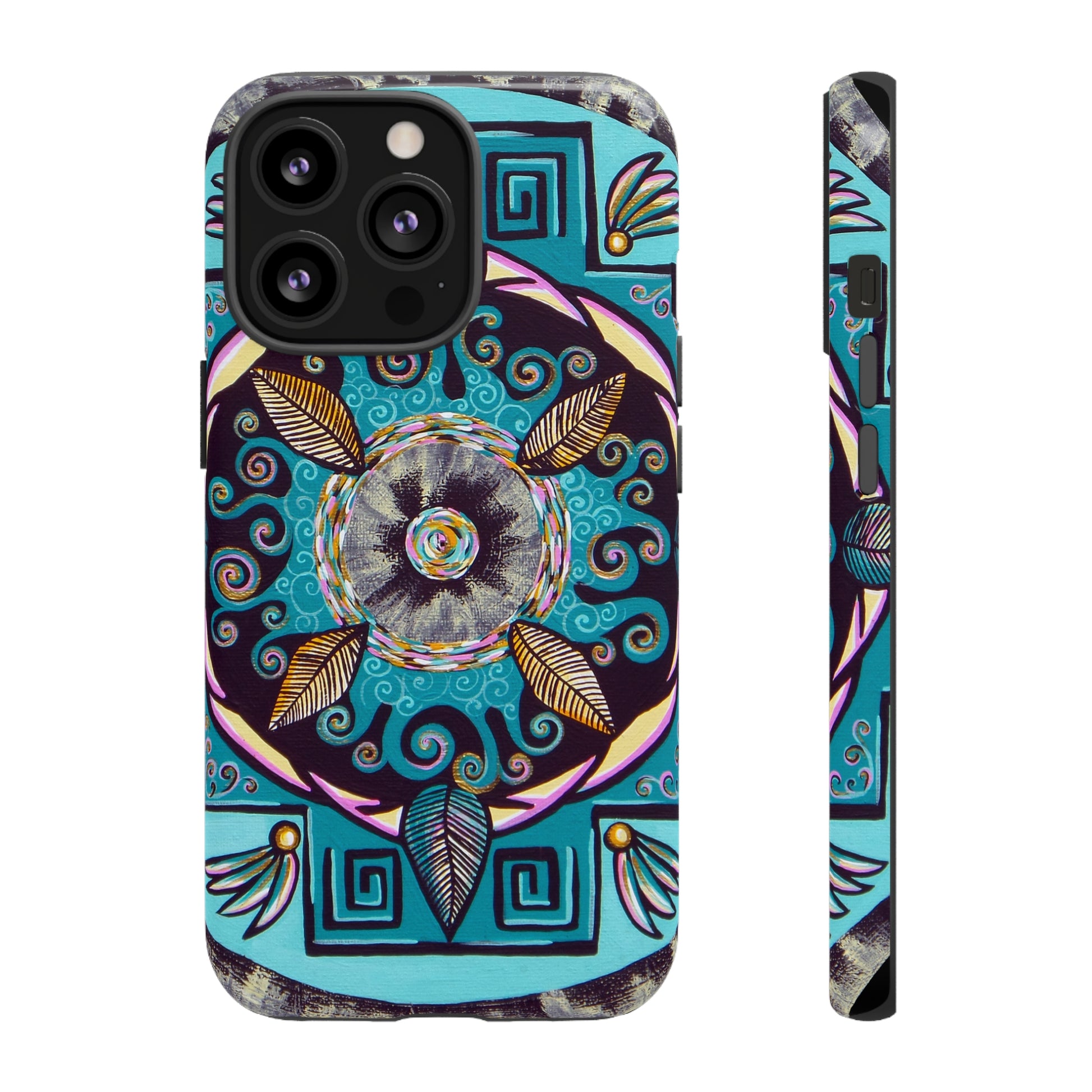 "Hojachakana" Art Phone Armor - Blue Flame Array iPhone 13 Pro / Glossy Phone Case