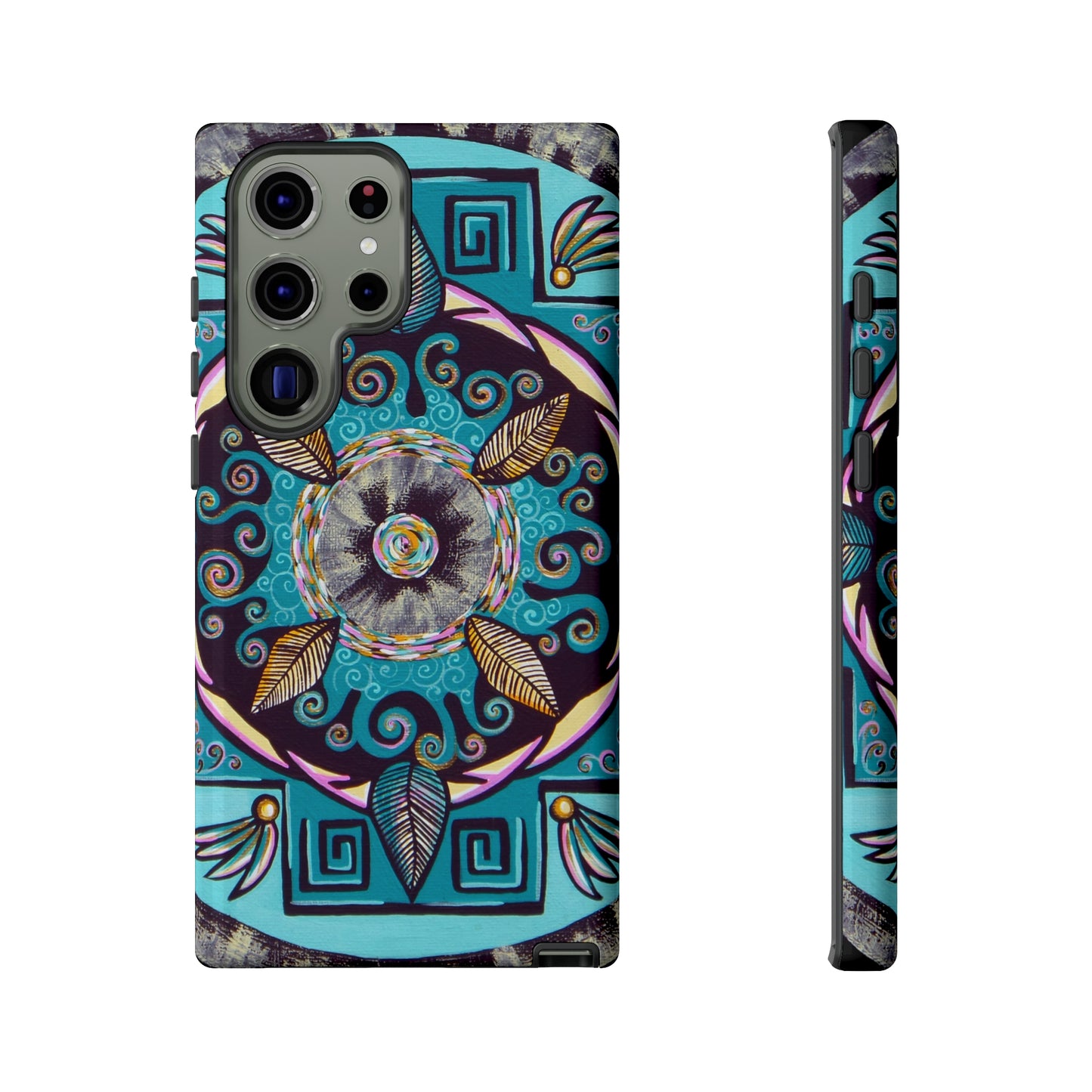 "Hojachakana" Art Phone Armor - Blue Flame Array Samsung Galaxy S23 Ultra / Glossy Phone Case