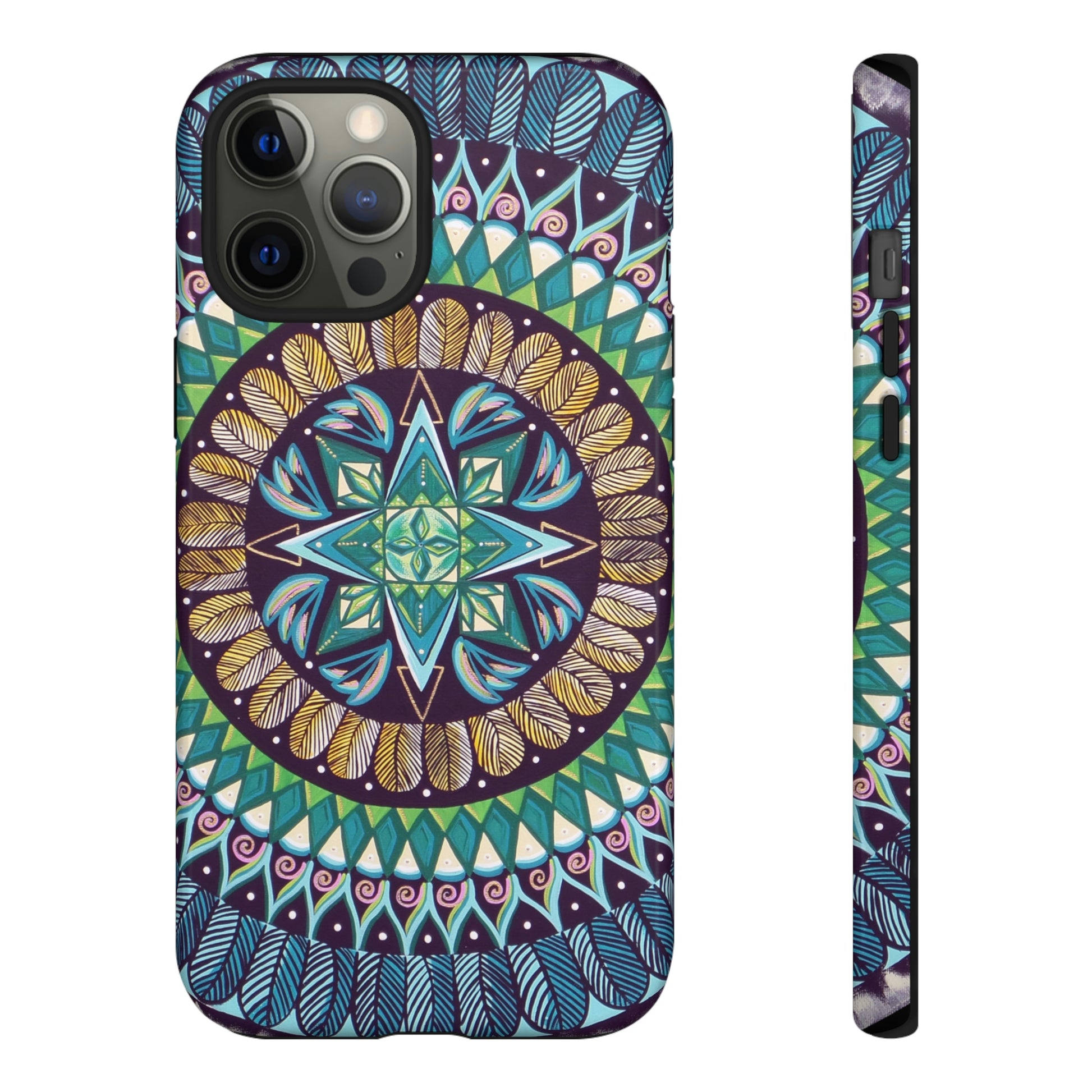 "AquilazurA Kryst'dala" Art Phone Armor - Blue Flame Array iPhone 12 Pro Max / Glossy Phone Case