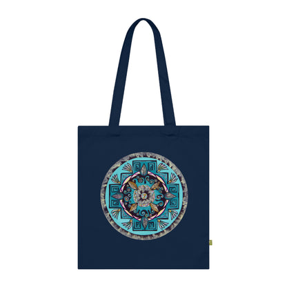 "Hojachakana" Organic Cotton Tote Bag - Blue Flame Array Bags