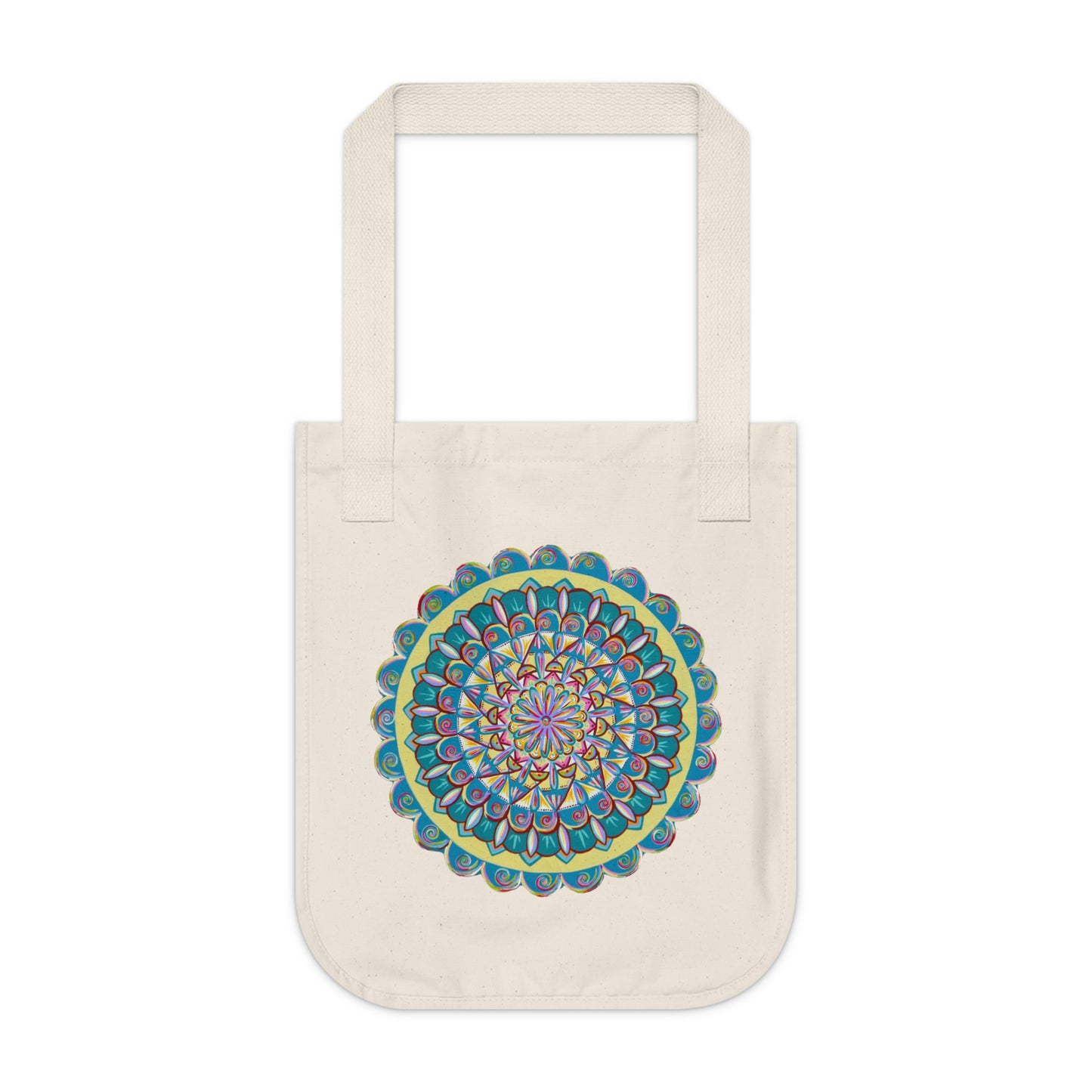 "Almandalayana" Organic Canvas Tote Bag - Blue Flame Array Bags