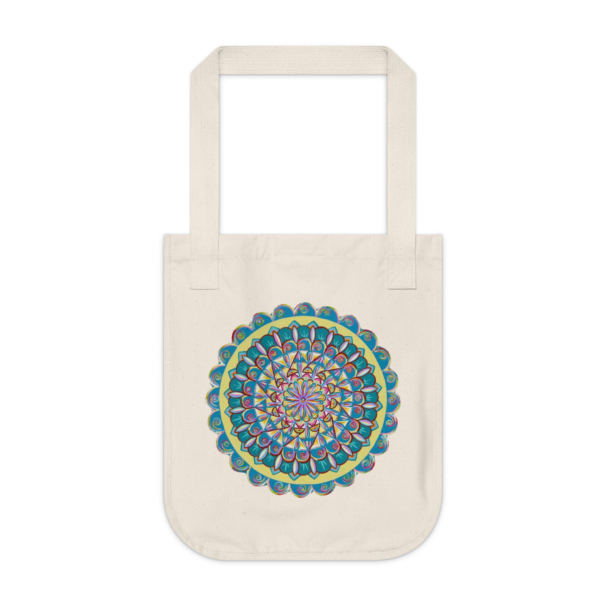 "Almandalayana" Organic Canvas Tote Bag - Blue Flame Array Bags