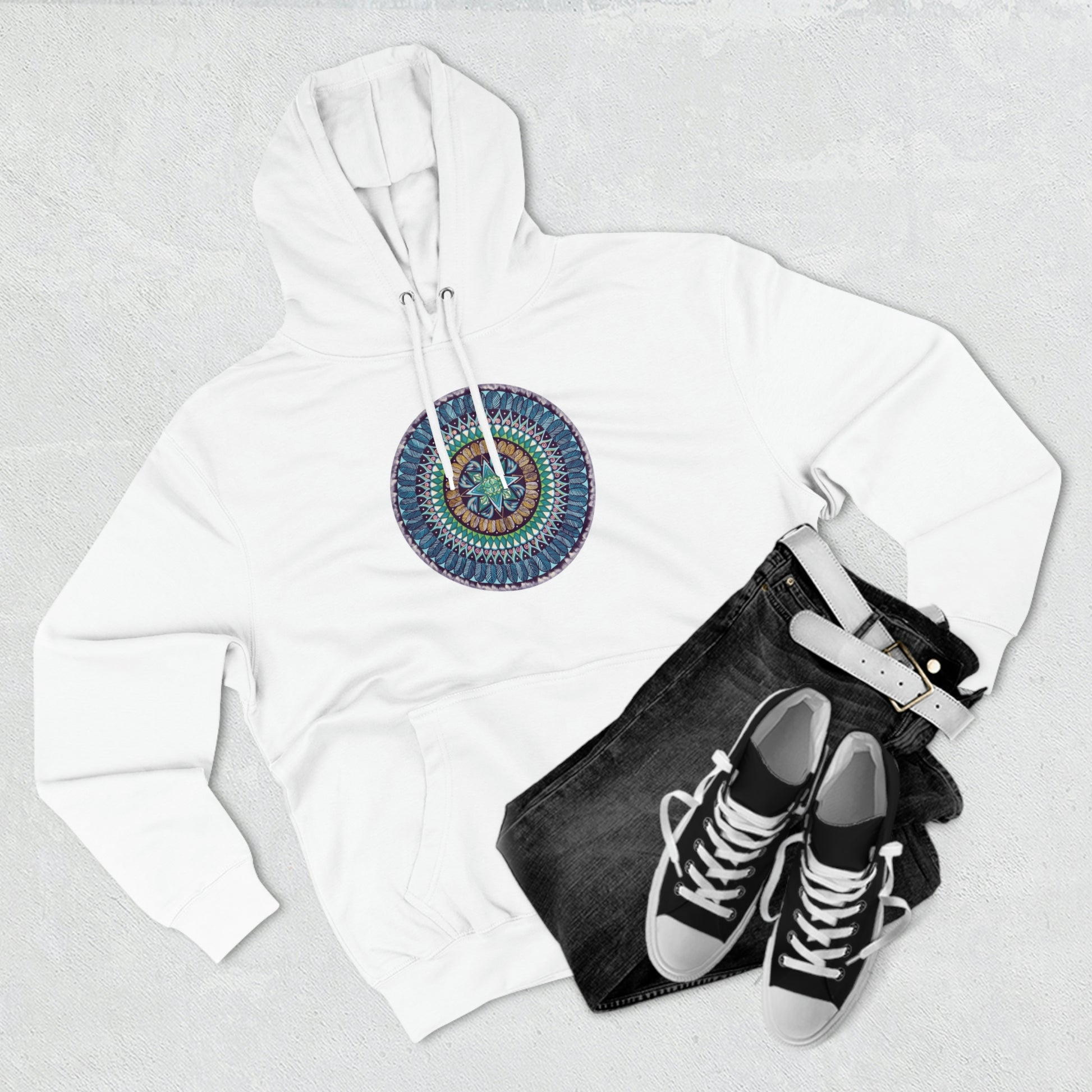 "AquilazurA Kryst'dala" Lords & Ladies Pullover Hoodie - Blue Flame Array Hoodie