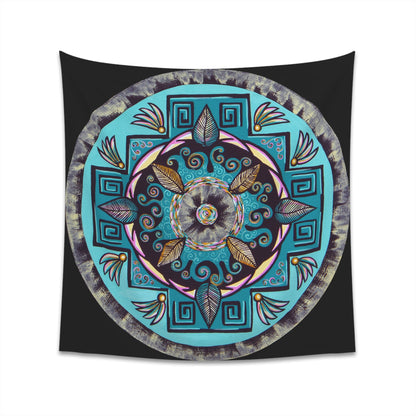 "Hojachakana" Wall Tapestry - Blue Flame Array Home Decor